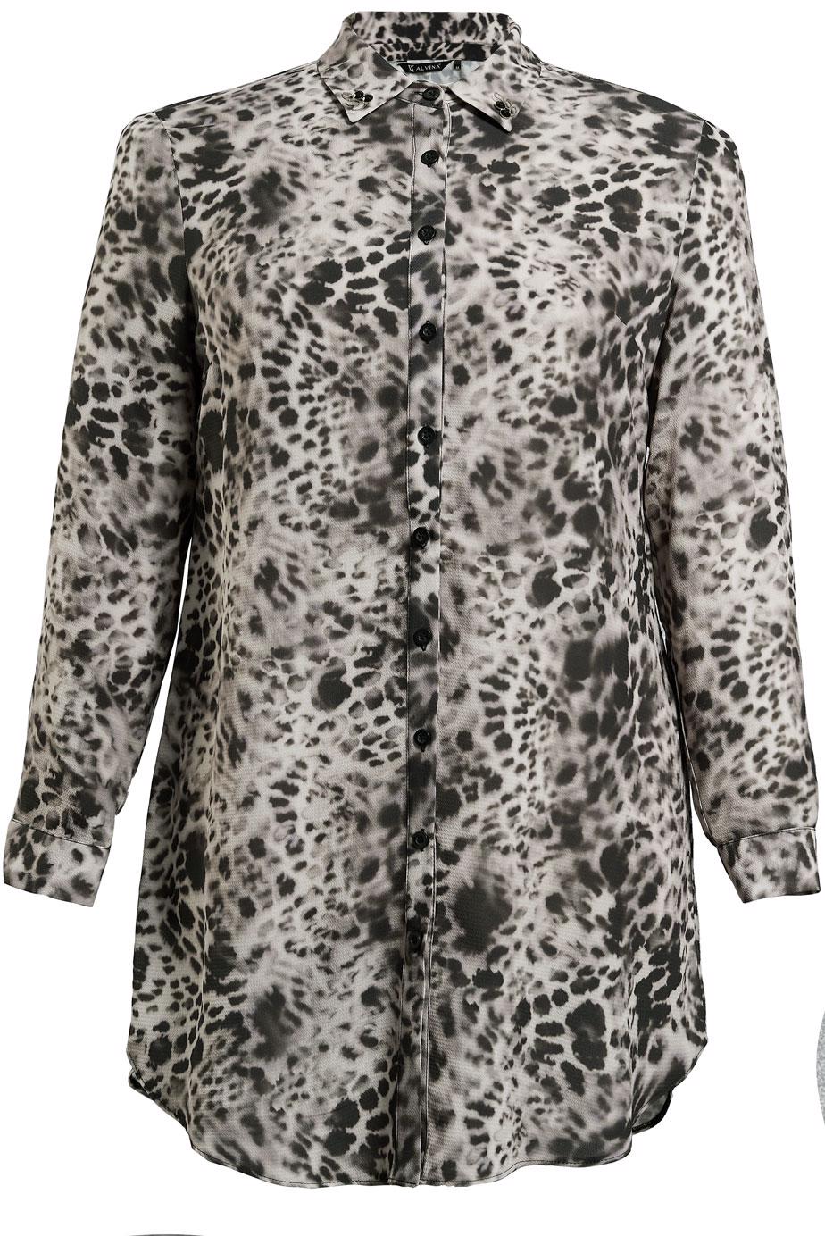 Tesettür giyim VİZON DESENLİ GÖMLEK YAKA TUNİK 2857 