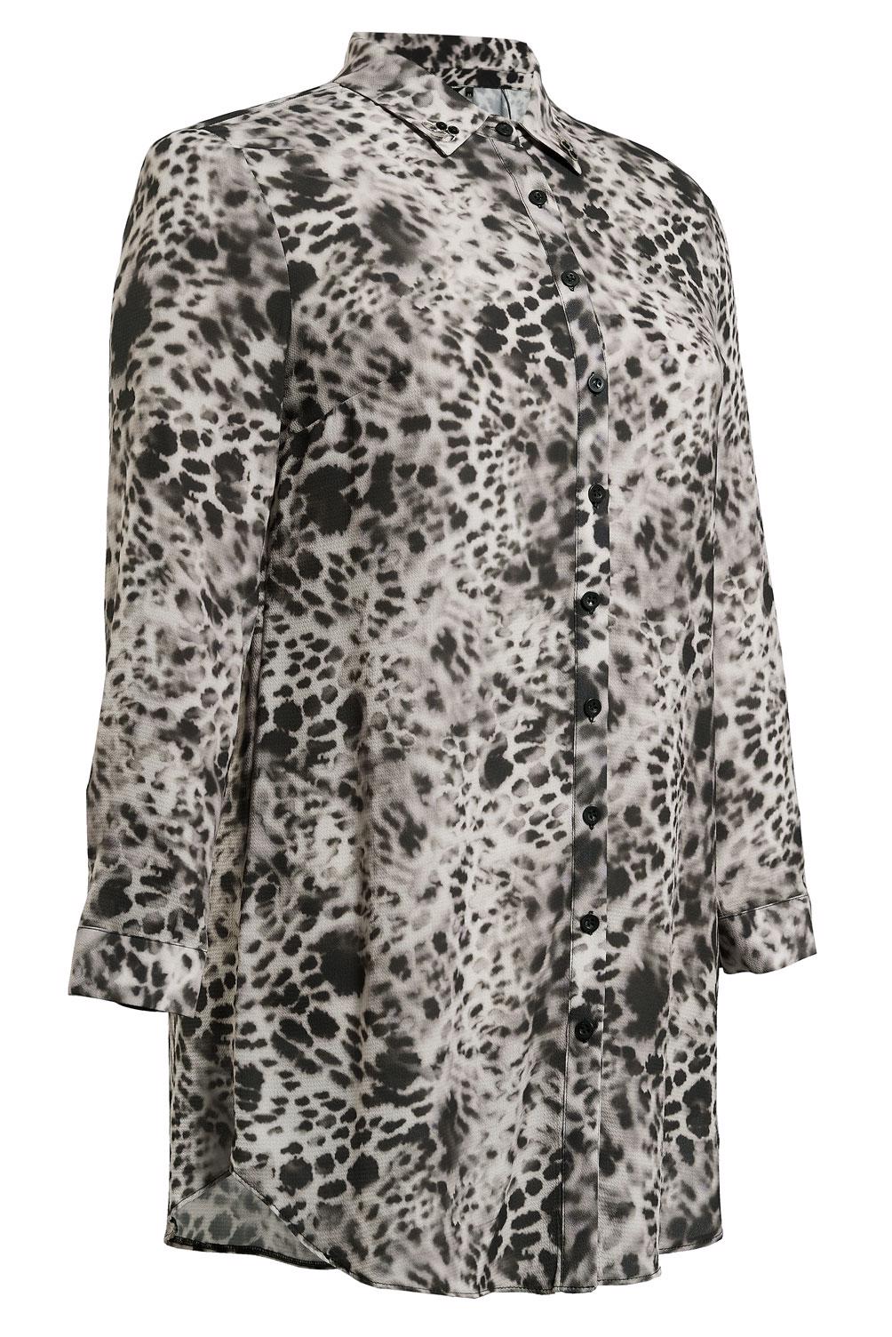 Tesettür giyim VİZON DESENLİ GÖMLEK YAKA TUNİK 2857 