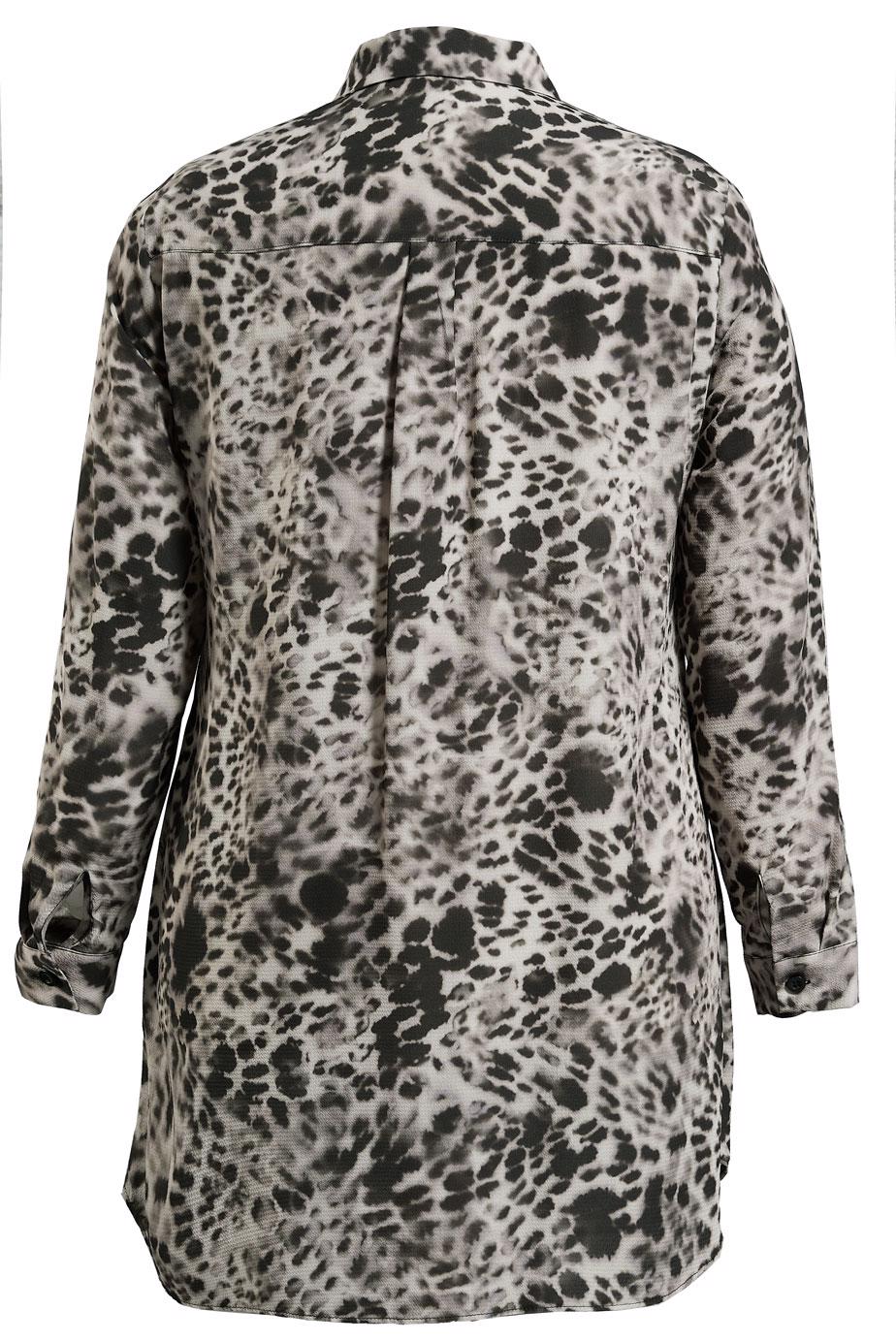 Tesettür giyim VİZON DESENLİ GÖMLEK YAKA TUNİK 2857 