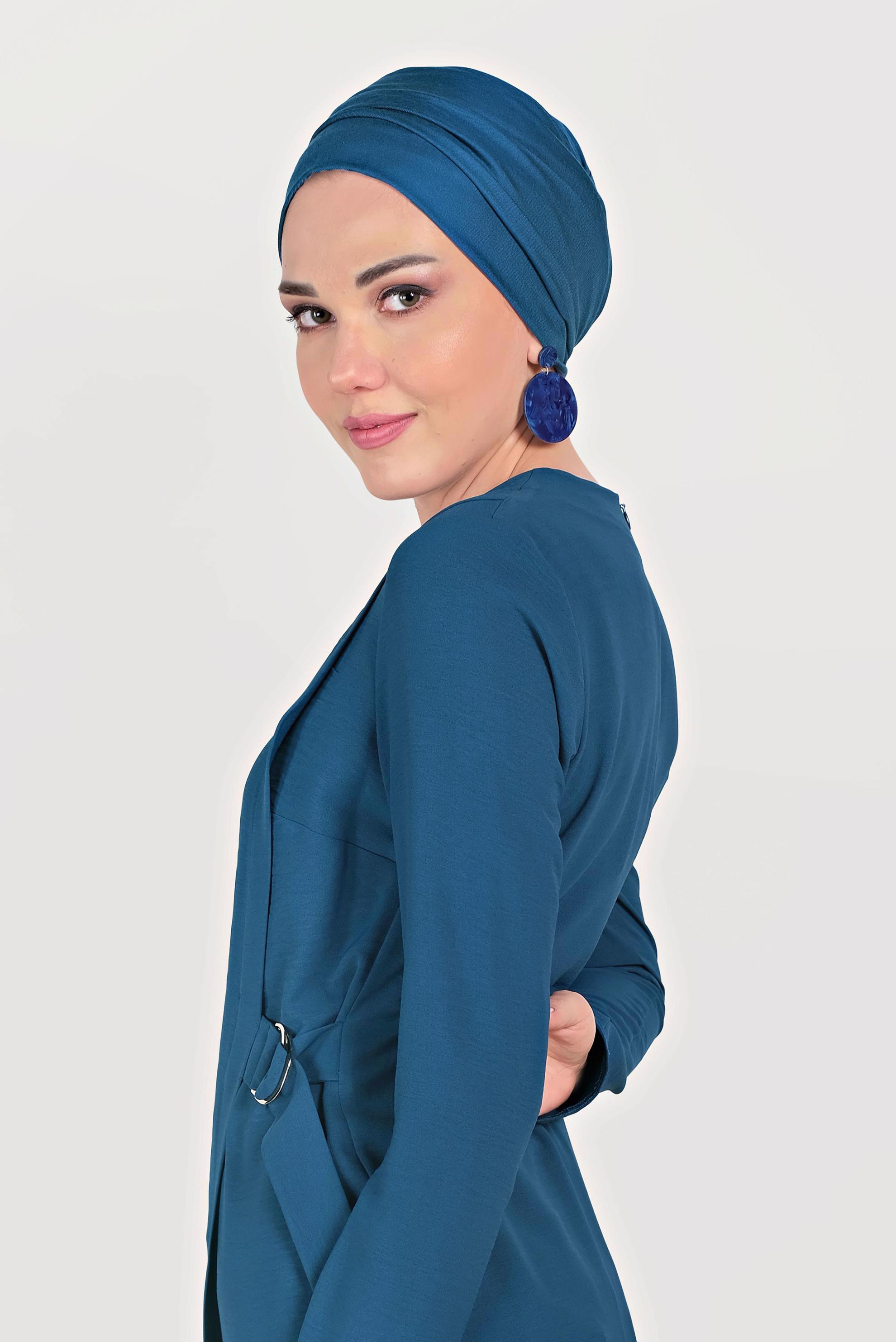 Tesettür giyim LACİVERT 40687-1 44251 TUNİK 38/44 TEK36