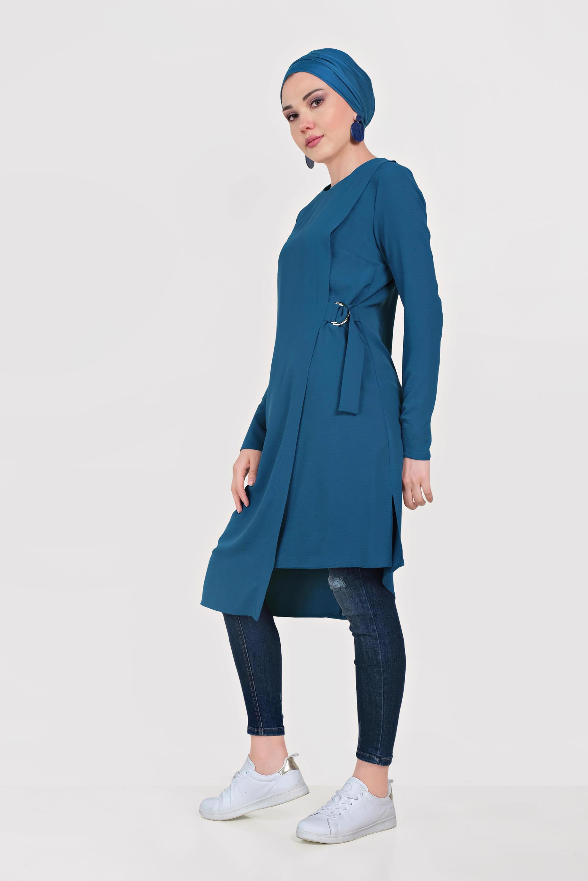 Tesettür giyim LACİVERT 40687-1 44251 TUNİK 38/44 TEK36