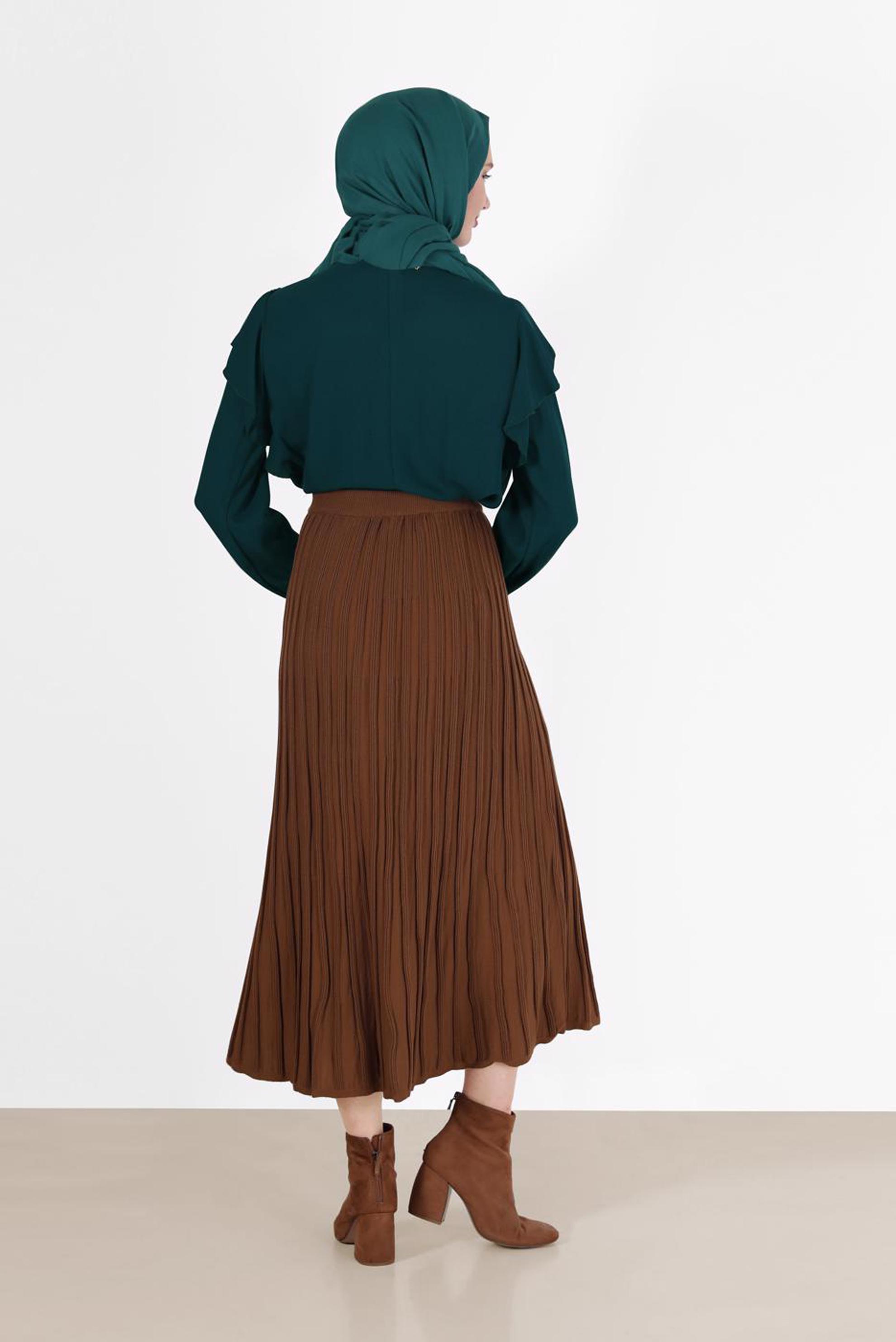 Hijab clothing GREEN FRILL DETAIL BLOUSE 40332	