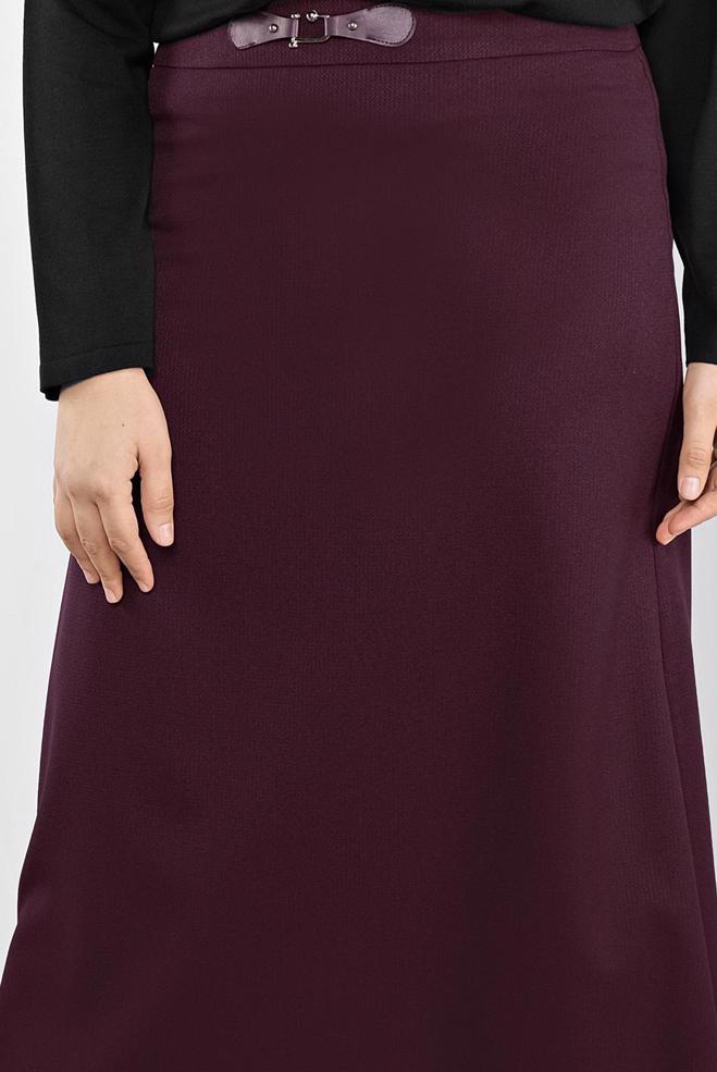 Vêtements hijab PRUNE JUPE AGRAFE À DEVANT 60116  - ALVİNA