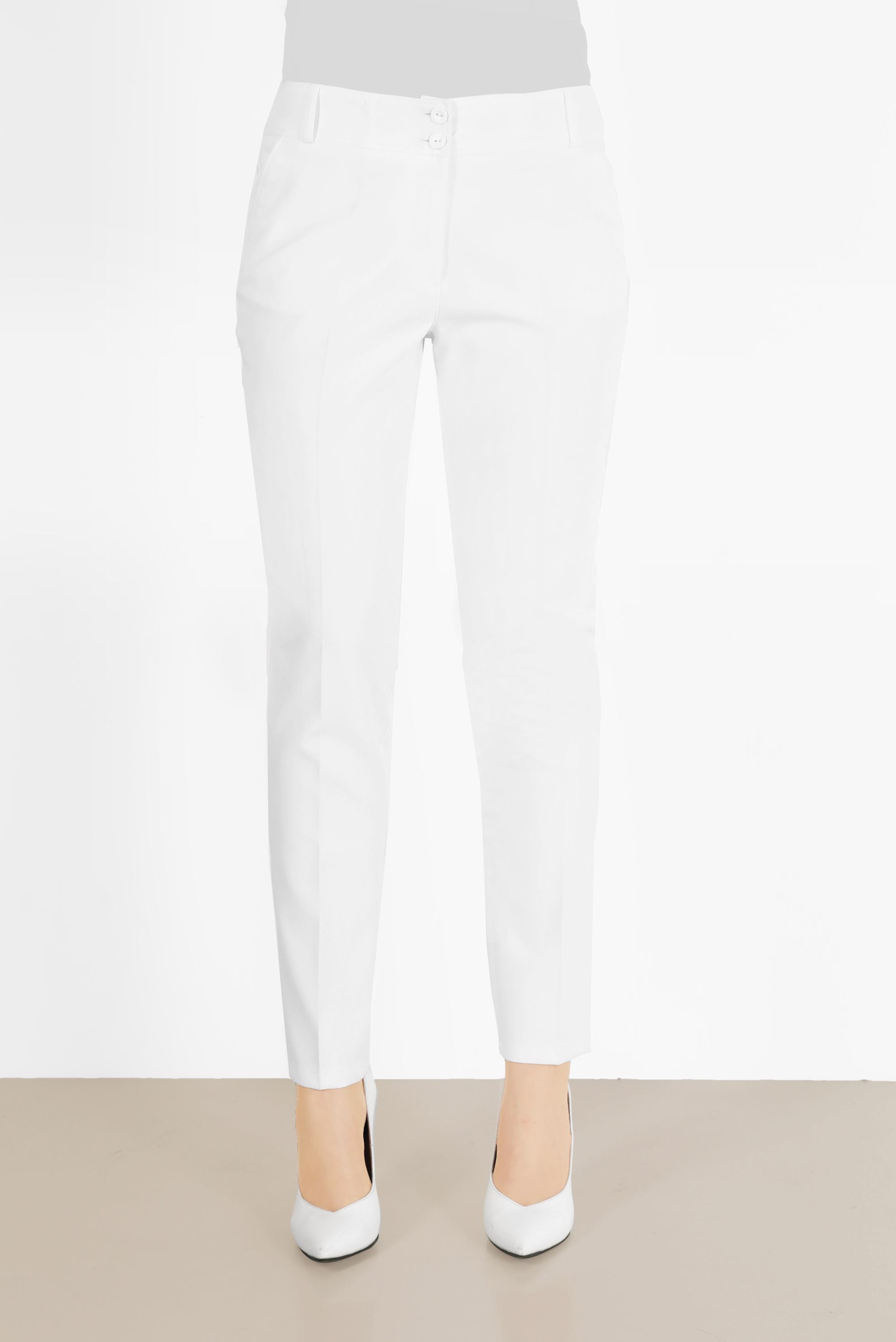 Tesettür giyim BEYAZ DÜĞMELİ KUMAŞ PANTOLON 70051	