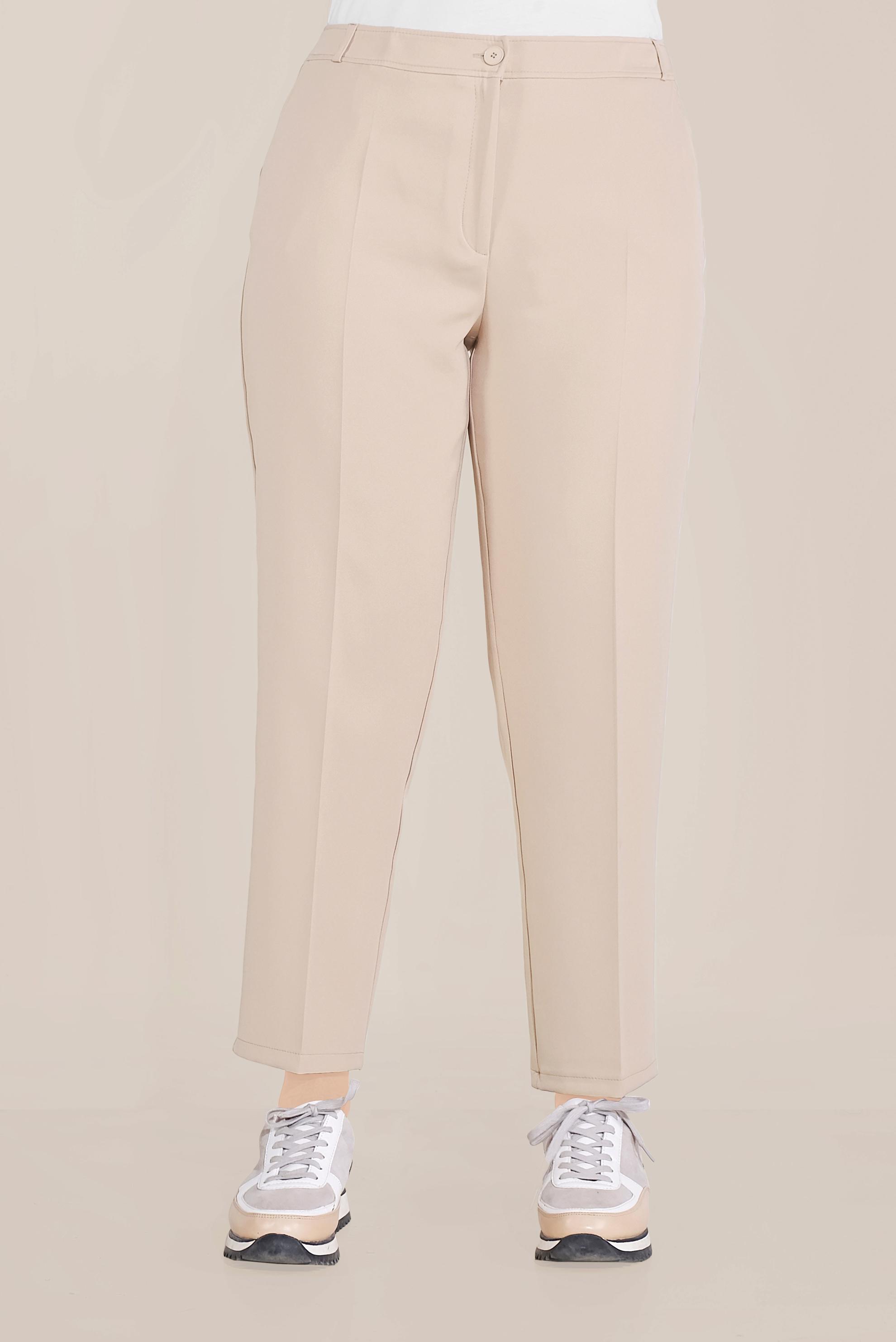 Tesettür giyim BEJ KLASİK KESİM DÜĞMELİ PANTOLON 70099 