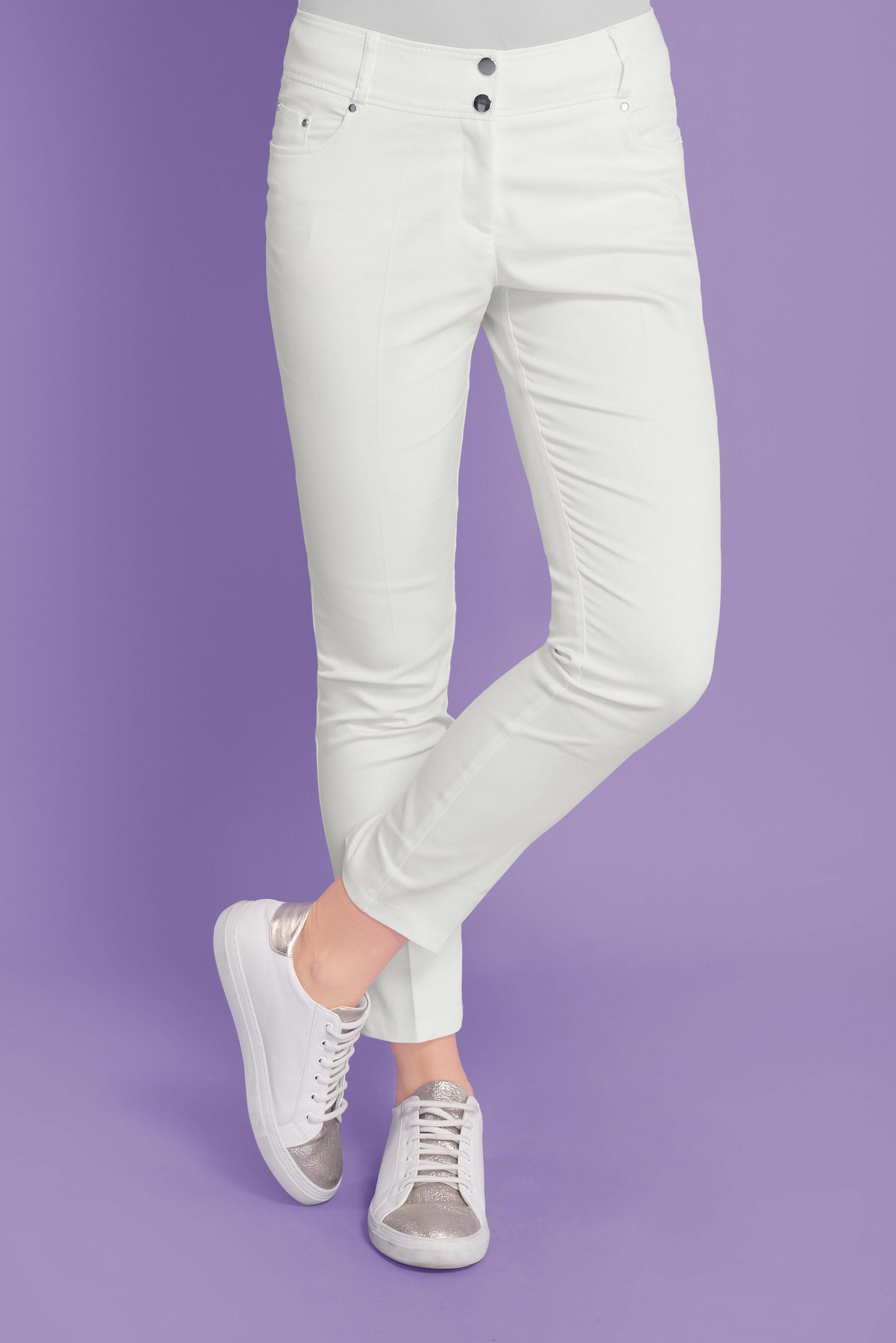 Tesettür giyim BEYAZ ARA BEL DÜĞMELİ PANTOLON 70172