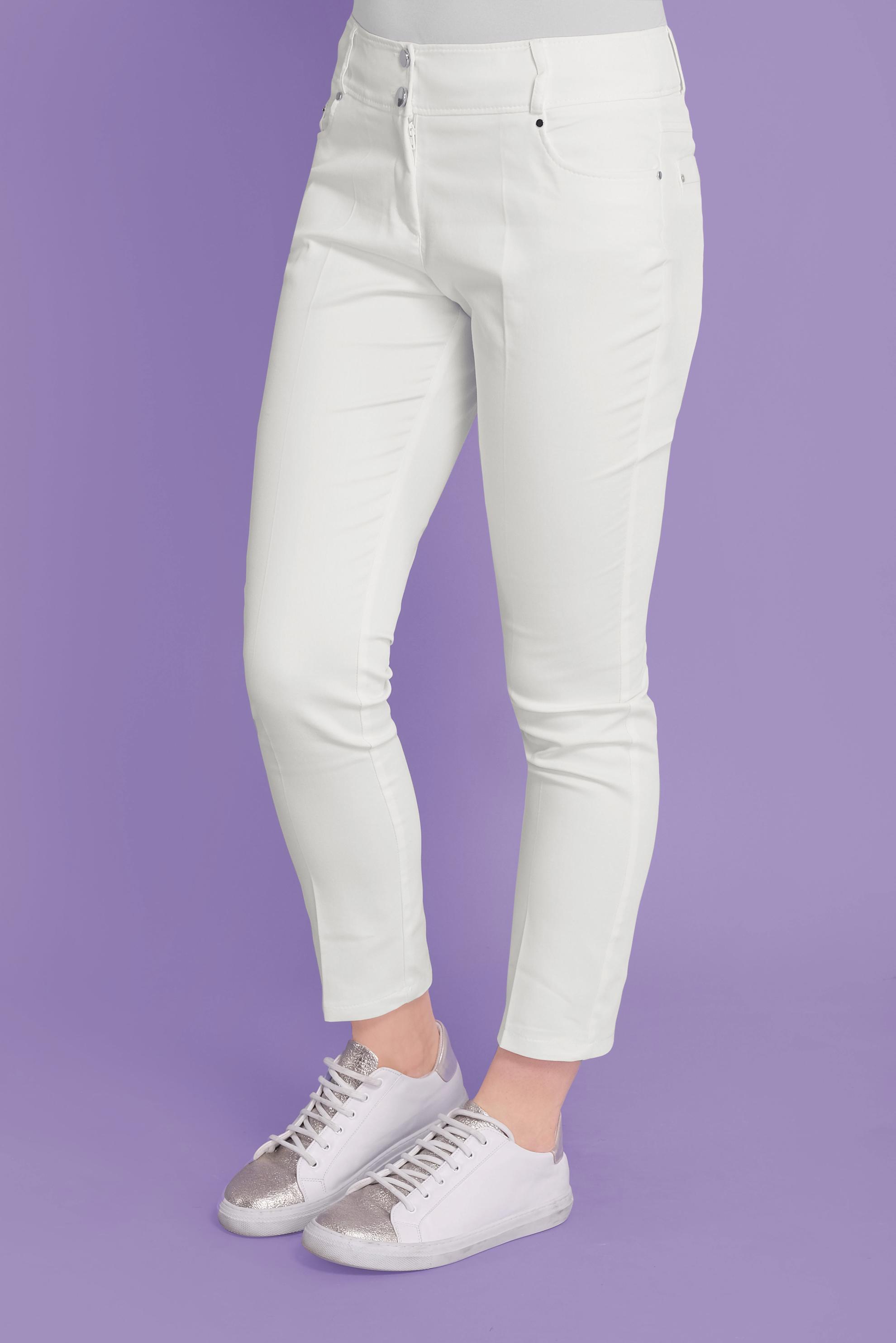 Tesettür giyim BEYAZ ARA BEL DÜĞMELİ PANTOLON 70172