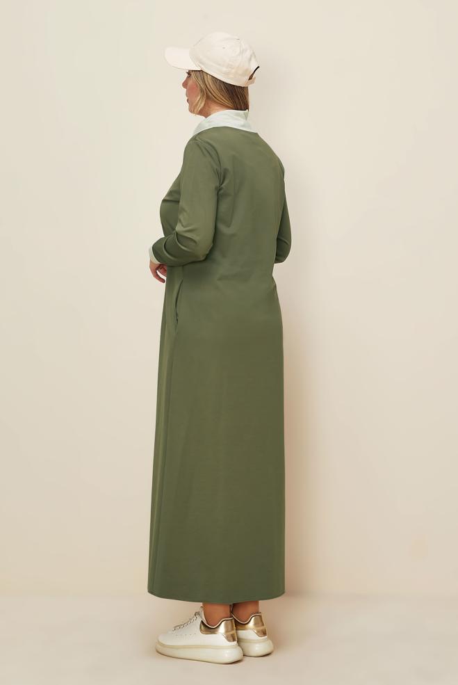 Hijab clothing KHAKI SEQUIN DETAILED DRESS 42436 - ALVİNA