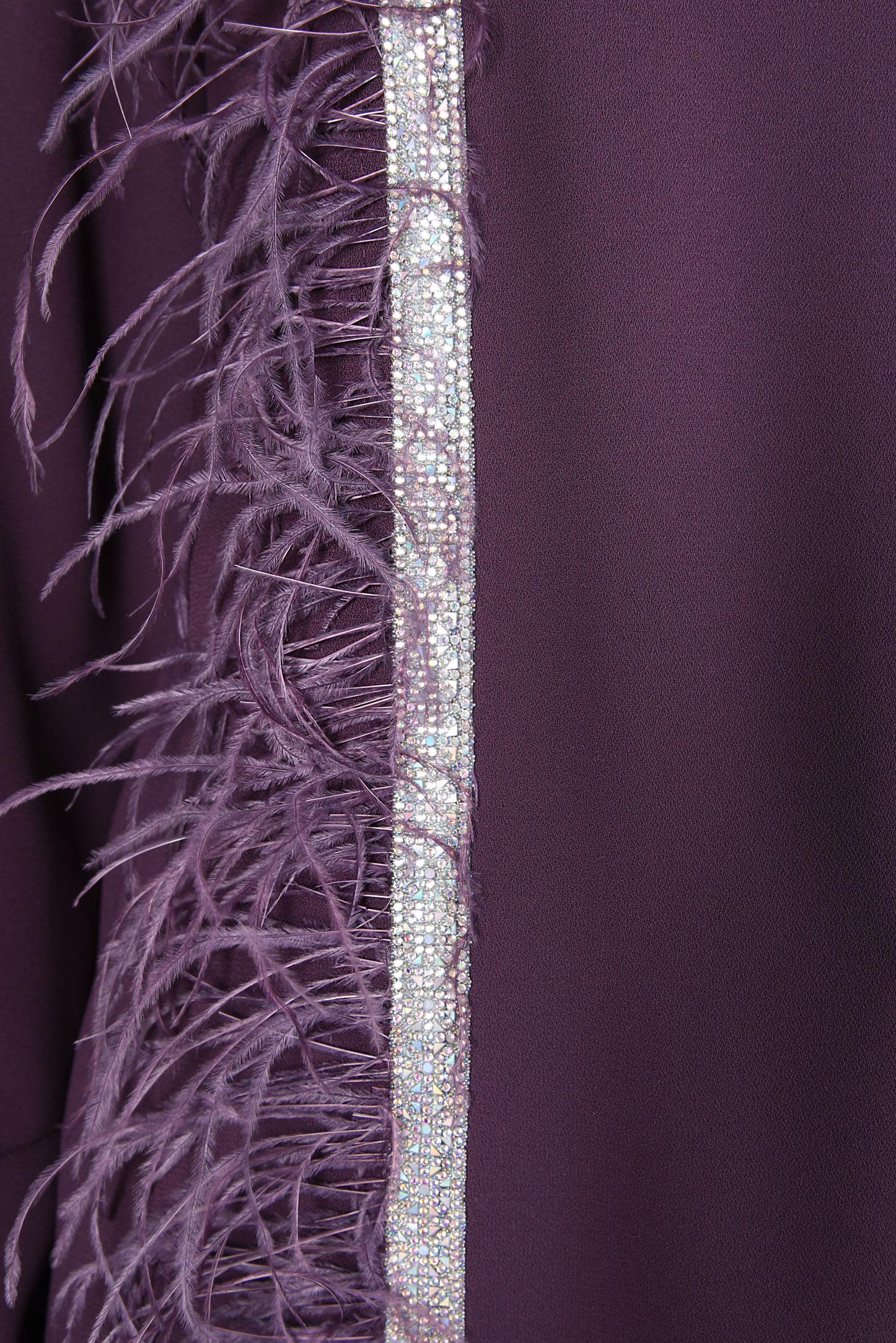 Tesettür giyim MOR SİMLİ ŞERİT DETAYLI TÜYLÜ İKİLİ PANT. TAKIM 30201 