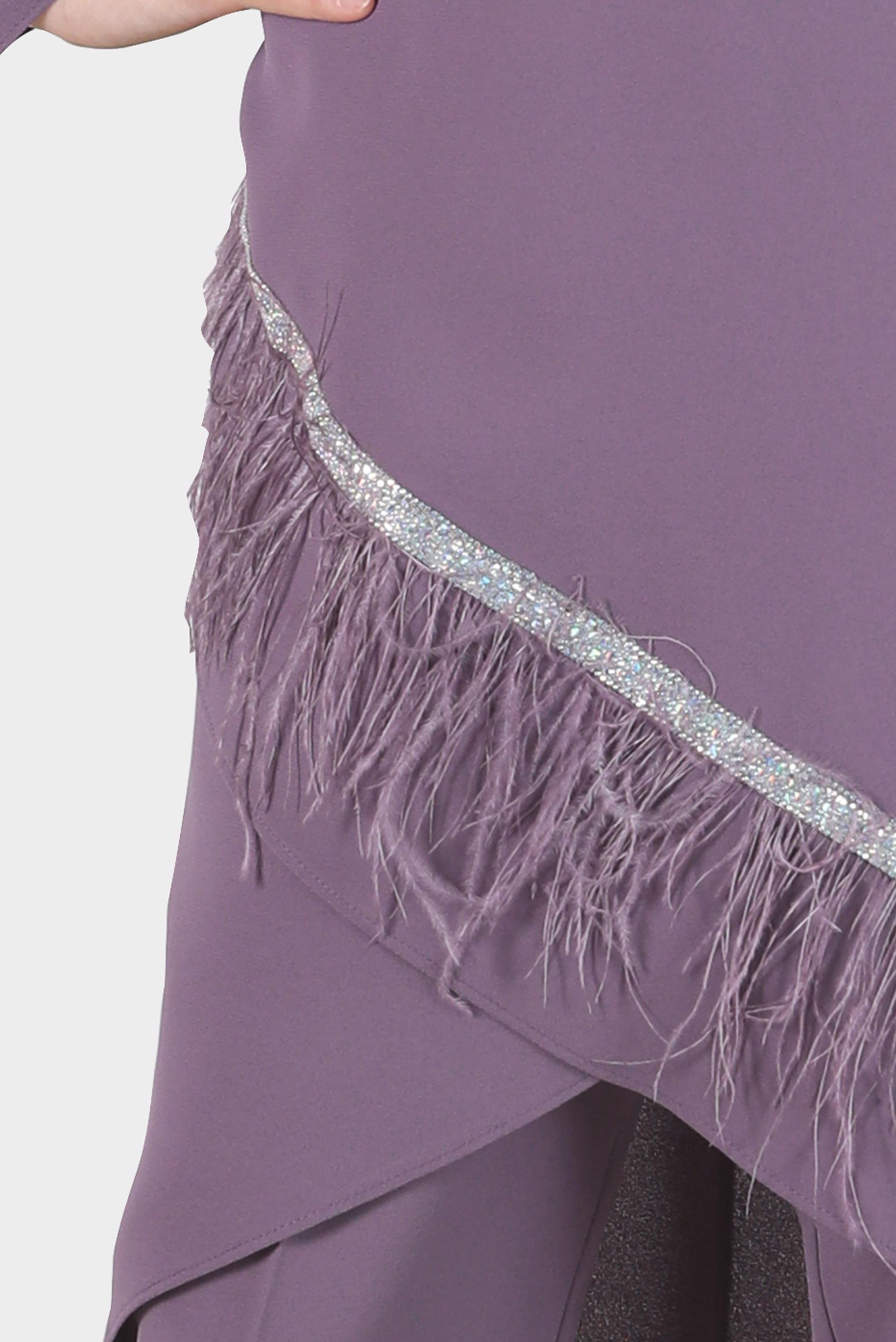 Tesettür giyim MOR TÜY DETAYLI TAŞLI İKİLİ PANT TAKIM 30204 