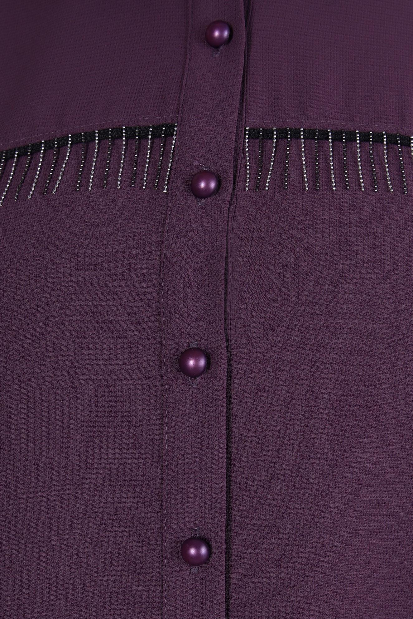 Tesettür giyim MOR PÜSKÜL DETAYLI PANTOLONLU TAKIM 