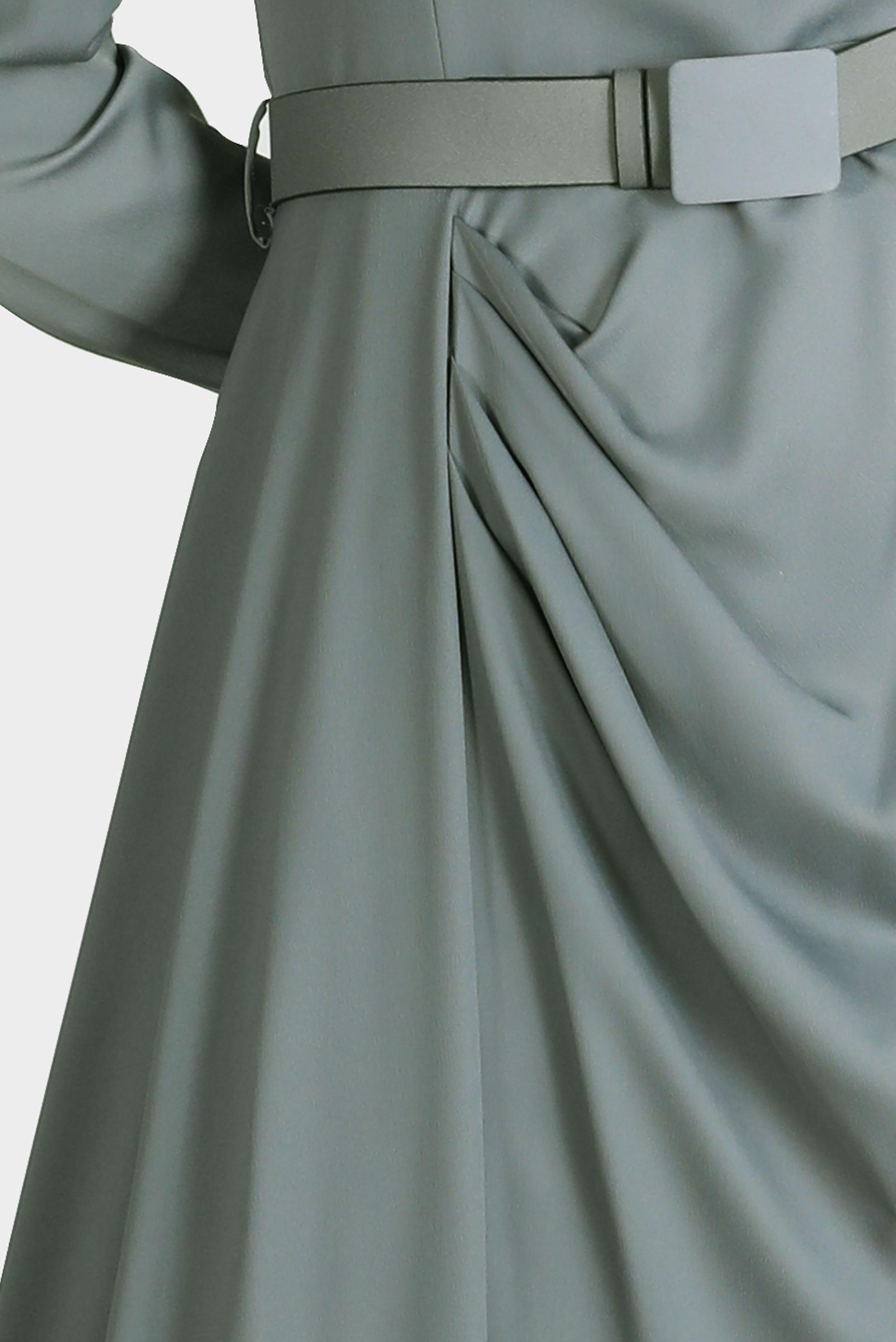 Tesettür giyim GRİ SATEN TESETTÜR ABİYE ELBİSE 50170