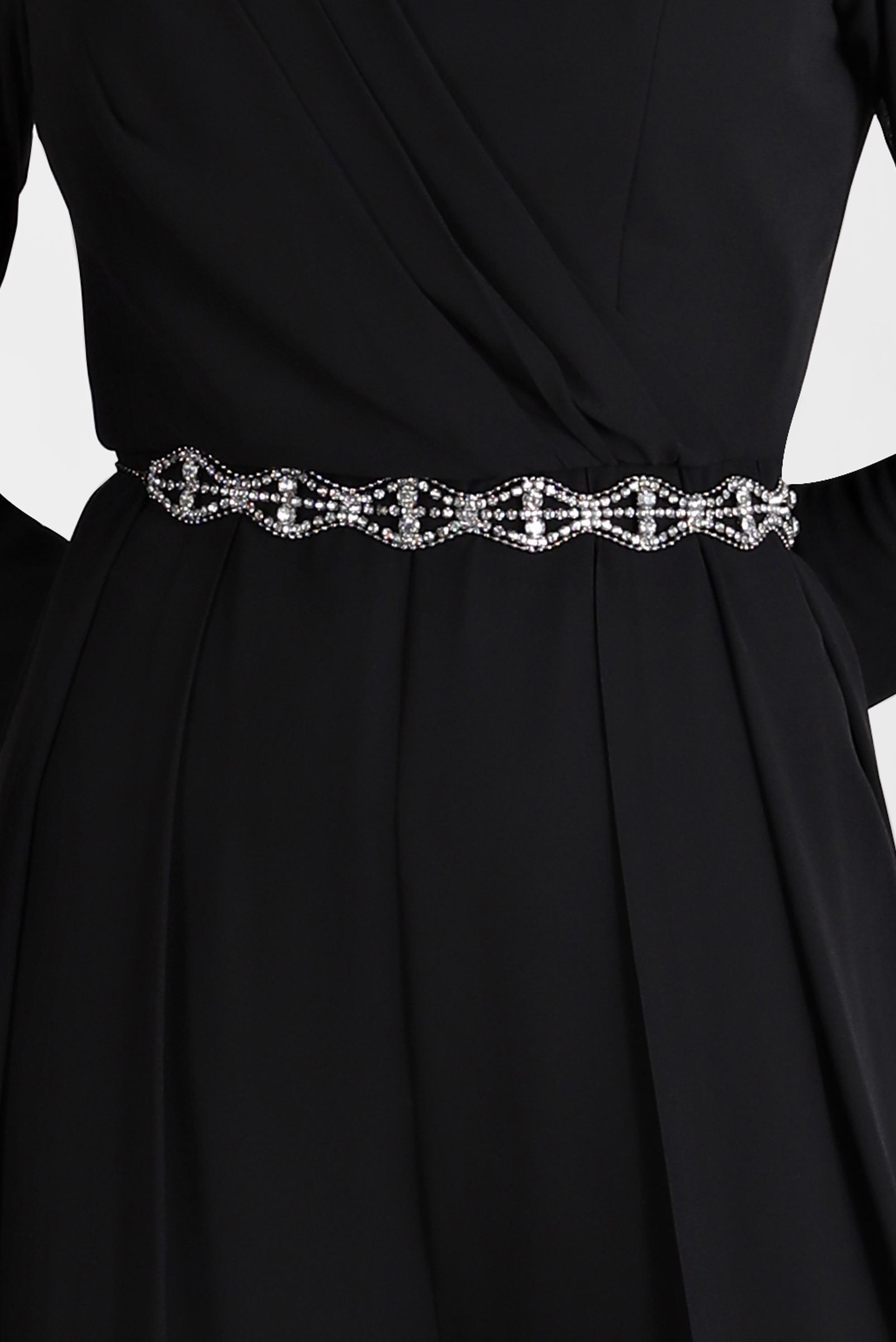 Tesettür giyim SİYAH TAŞLI KEMERLİ ŞİFON ABİYE TULUM 50205