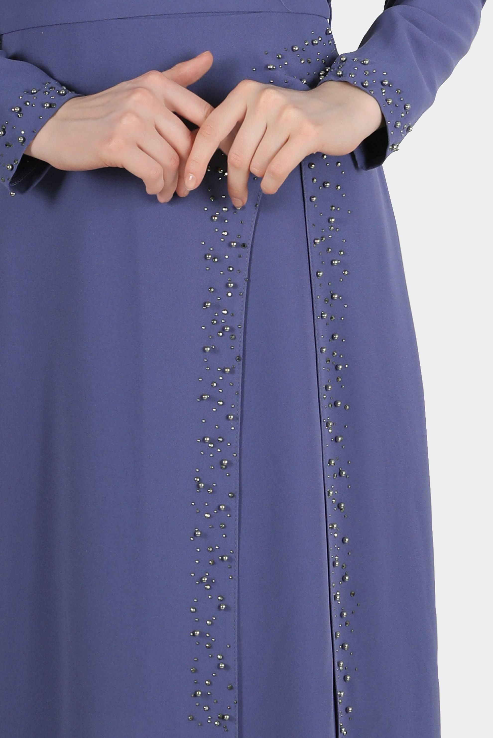 Vêtements hijab POURPRE ROBE DE SOIRÉE BRODERIE PERLES 50206