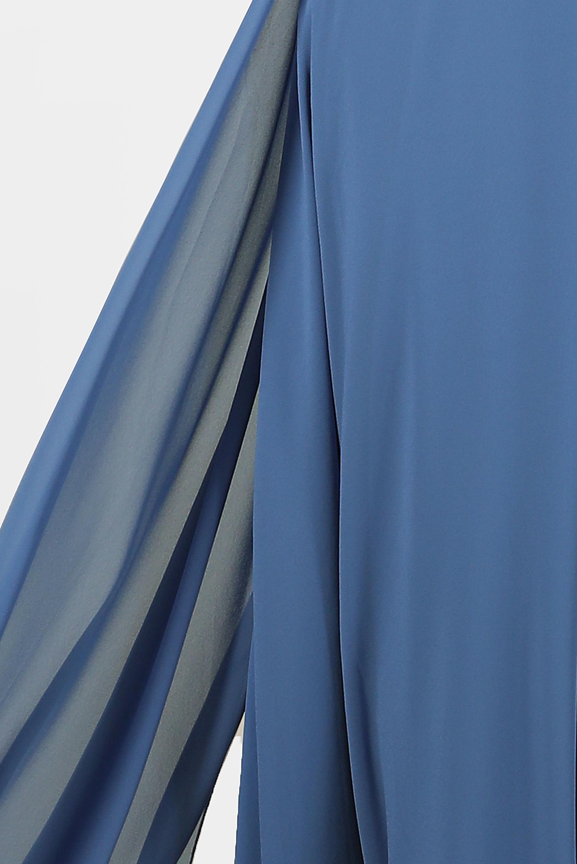 Tesettür giyim MAVİ TAŞ DETAYLI ŞİFON ABİYE ELBİSE 50216 