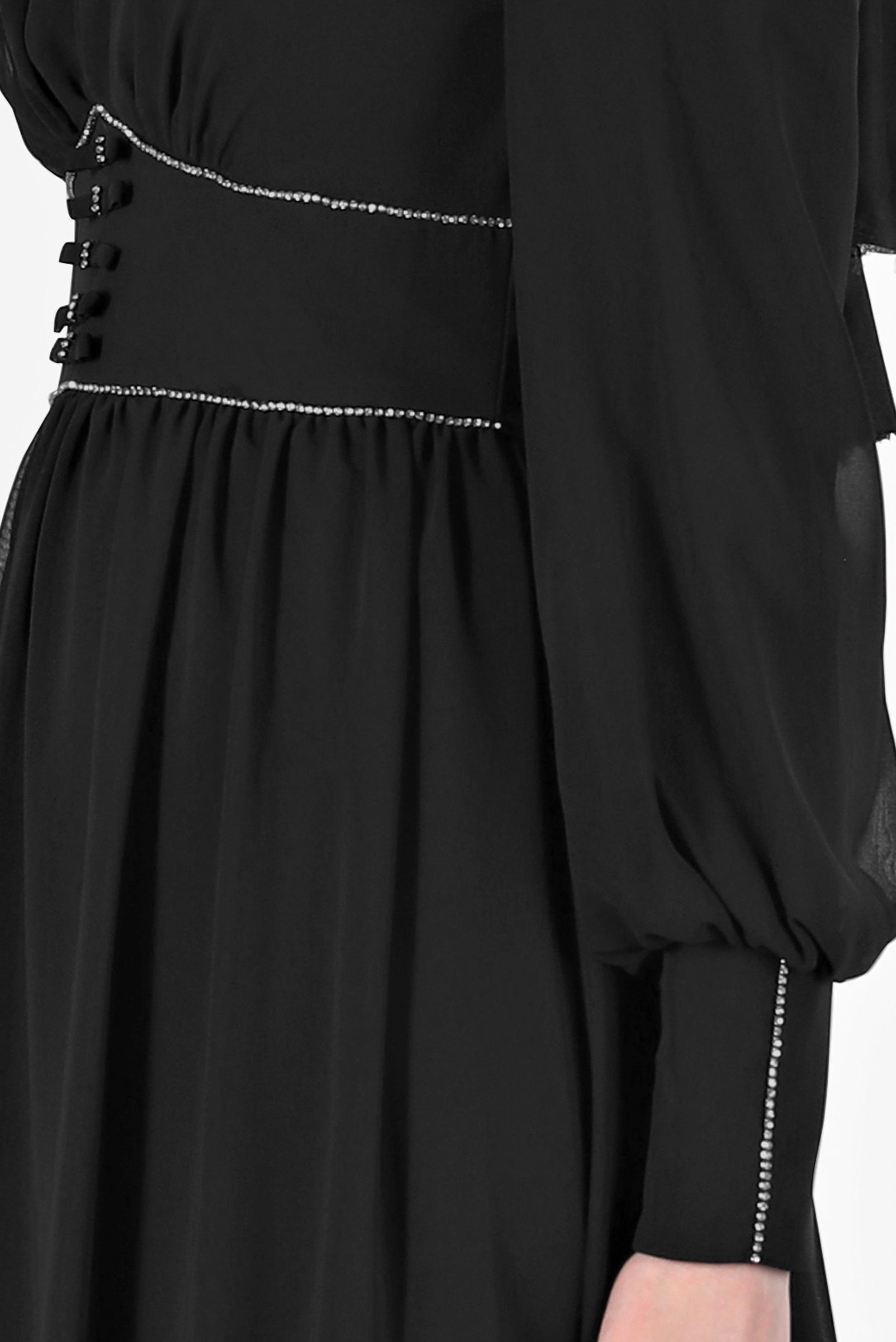 Tesettür giyim SİYAH TAŞ DETAYLI ŞİFON ABİYE 50221