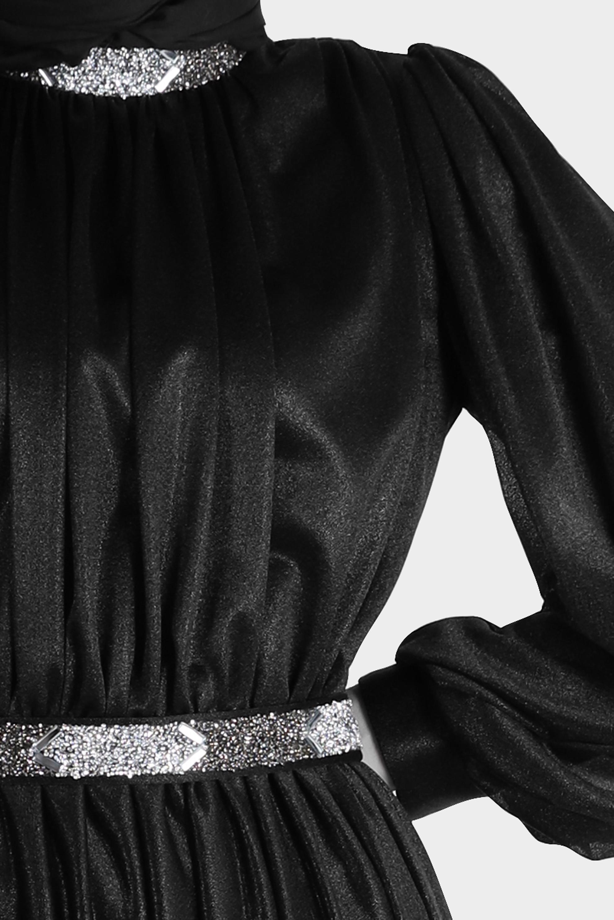 Tesettür giyim SİYAH TAŞLI FOİL ABİYE 50223	