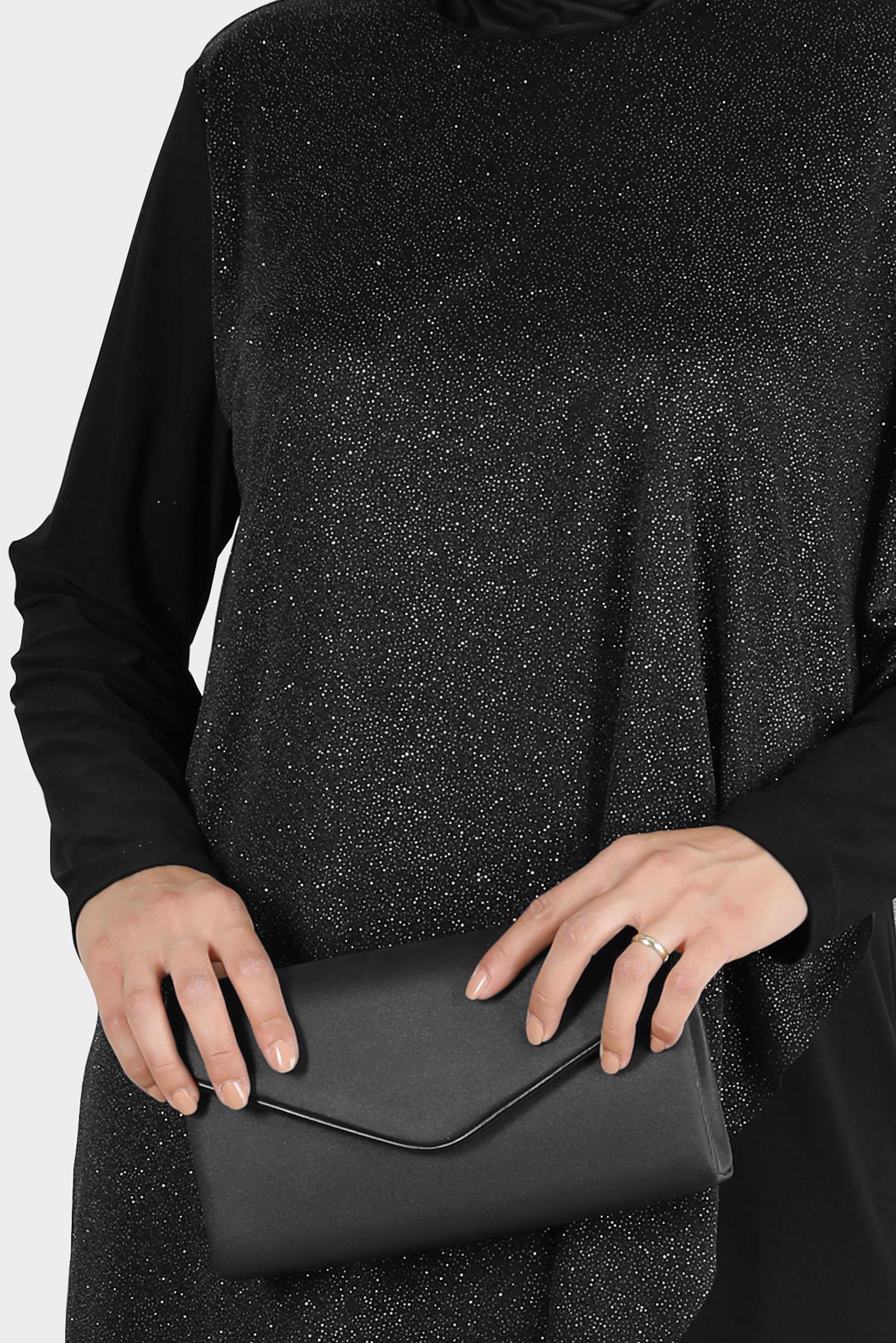 Tesettür giyim SİYAH SİMLİ TÜLLÜ ABİYE İKİLİ PANT. TAKIM 50239 