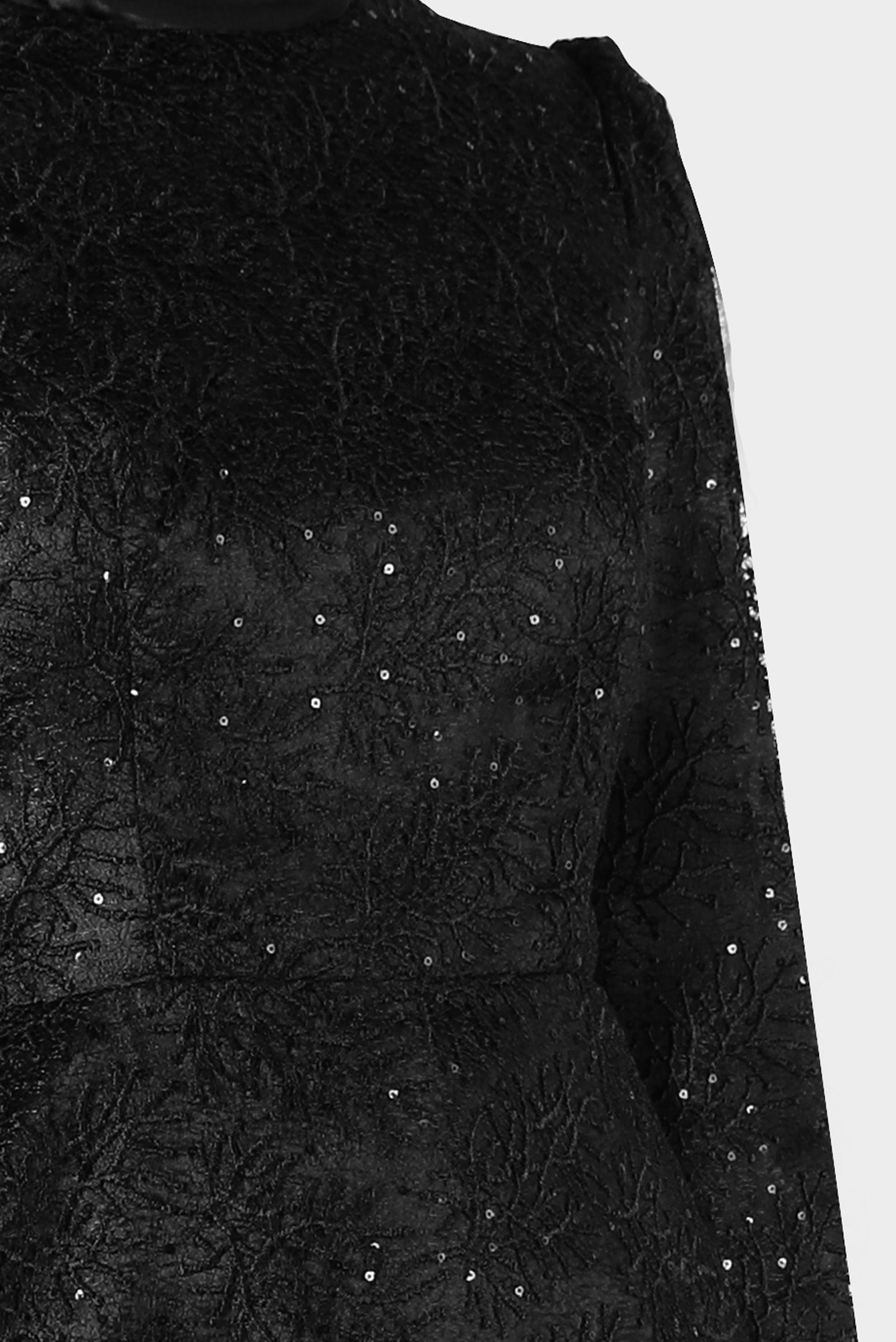 Tesettür giyim SİYAH MANŞETLERİ SATEN BAĞLAMA DETAYLI GÜPÜR ABİYE 50258 