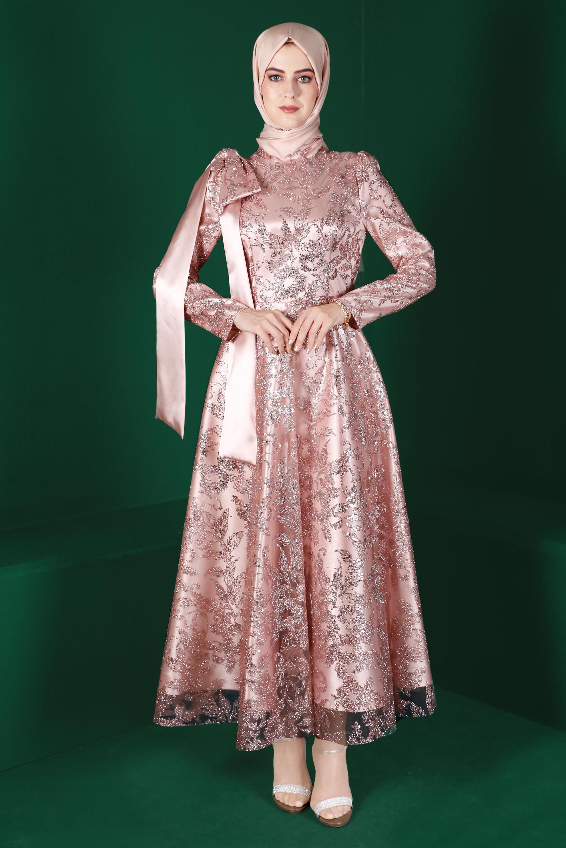 Vêtements hijab POUDRE CHEMISE DE NUIT PAILLETTES STRASS 50265