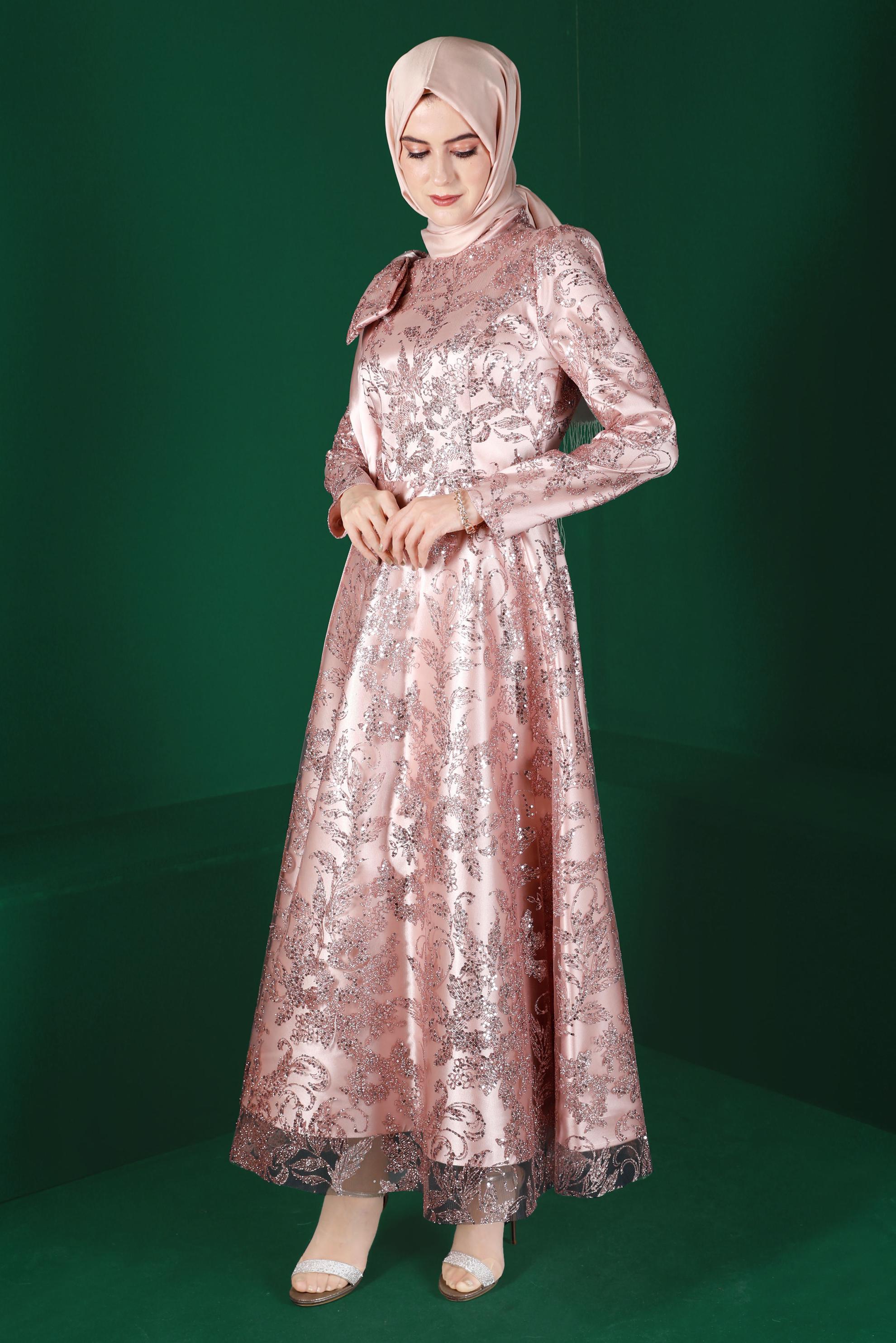 Vêtements hijab POUDRE CHEMISE DE NUIT PAILLETTES STRASS 50265