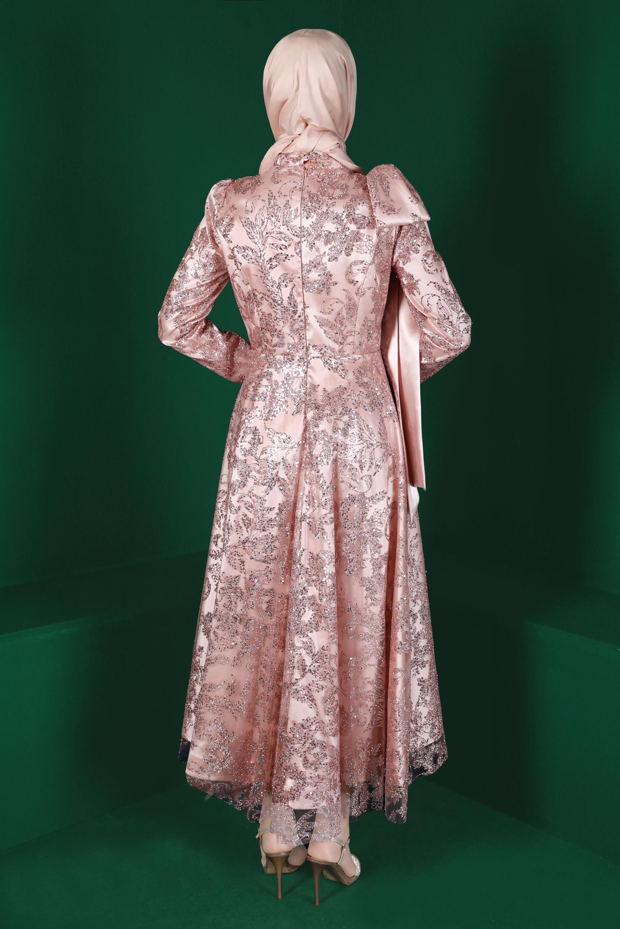 Vêtements hijab POUDRE CHEMISE DE NUIT PAILLETTES STRASS 50265