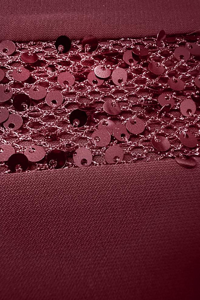 Vêtements hijab ROUGE BORDEAUX BLOUSE À BOUTONS INVISIBLES À SEQUINS 20240 - ALVİNA