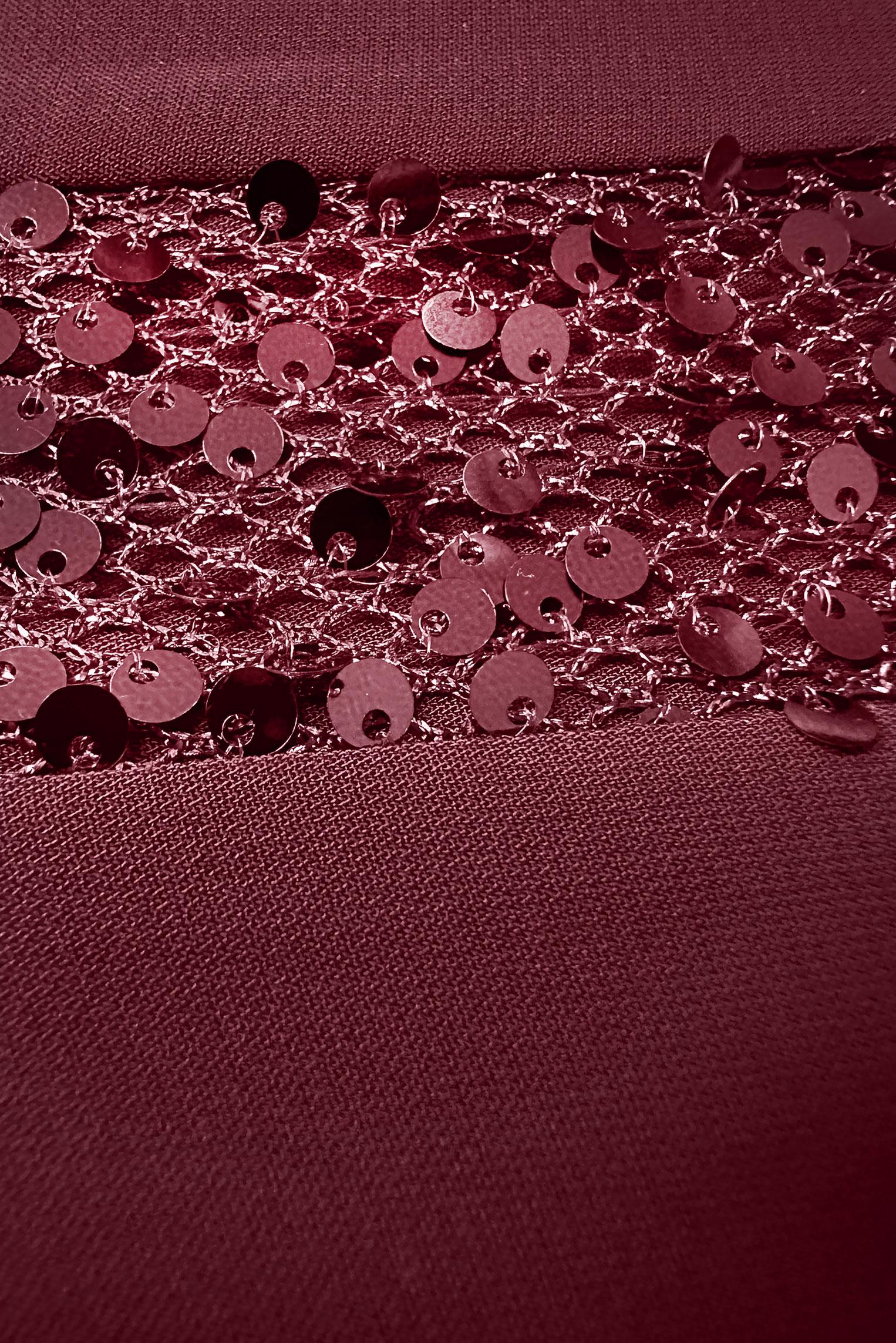 Vêtements hijab ROUGE BORDEAUX BLOUSE À BOUTONS INVISIBLES À SEQUINS 20240