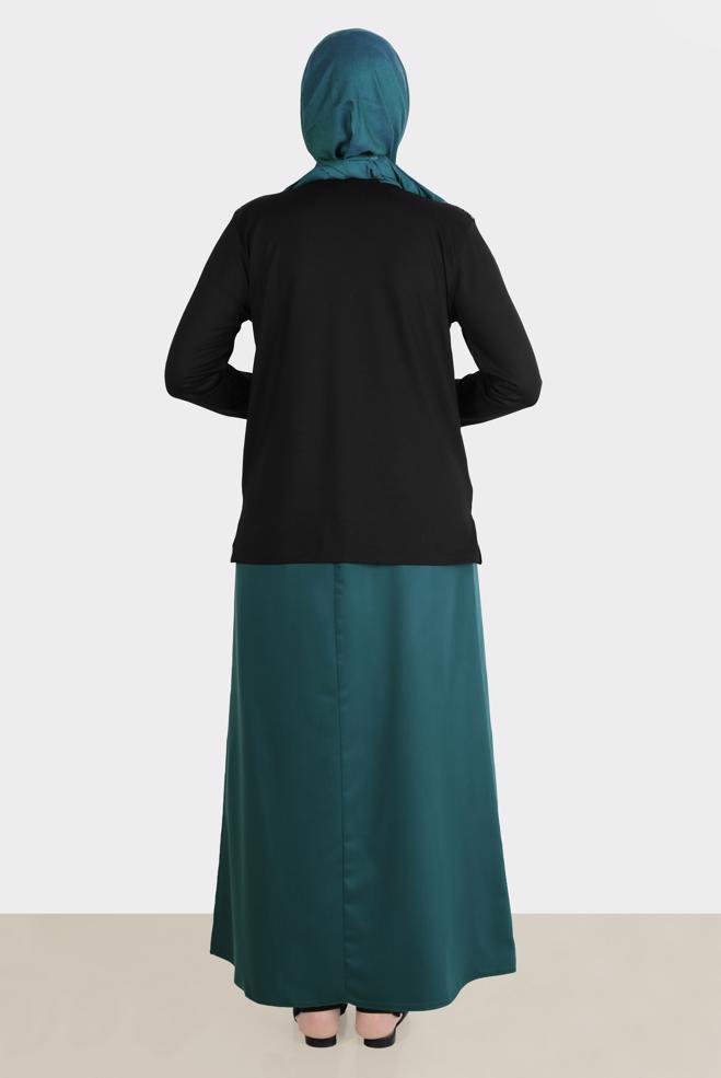 Hijab clothing BLACK PATTERNED VISCOSE BLOUSE 20248  - ALVİNA