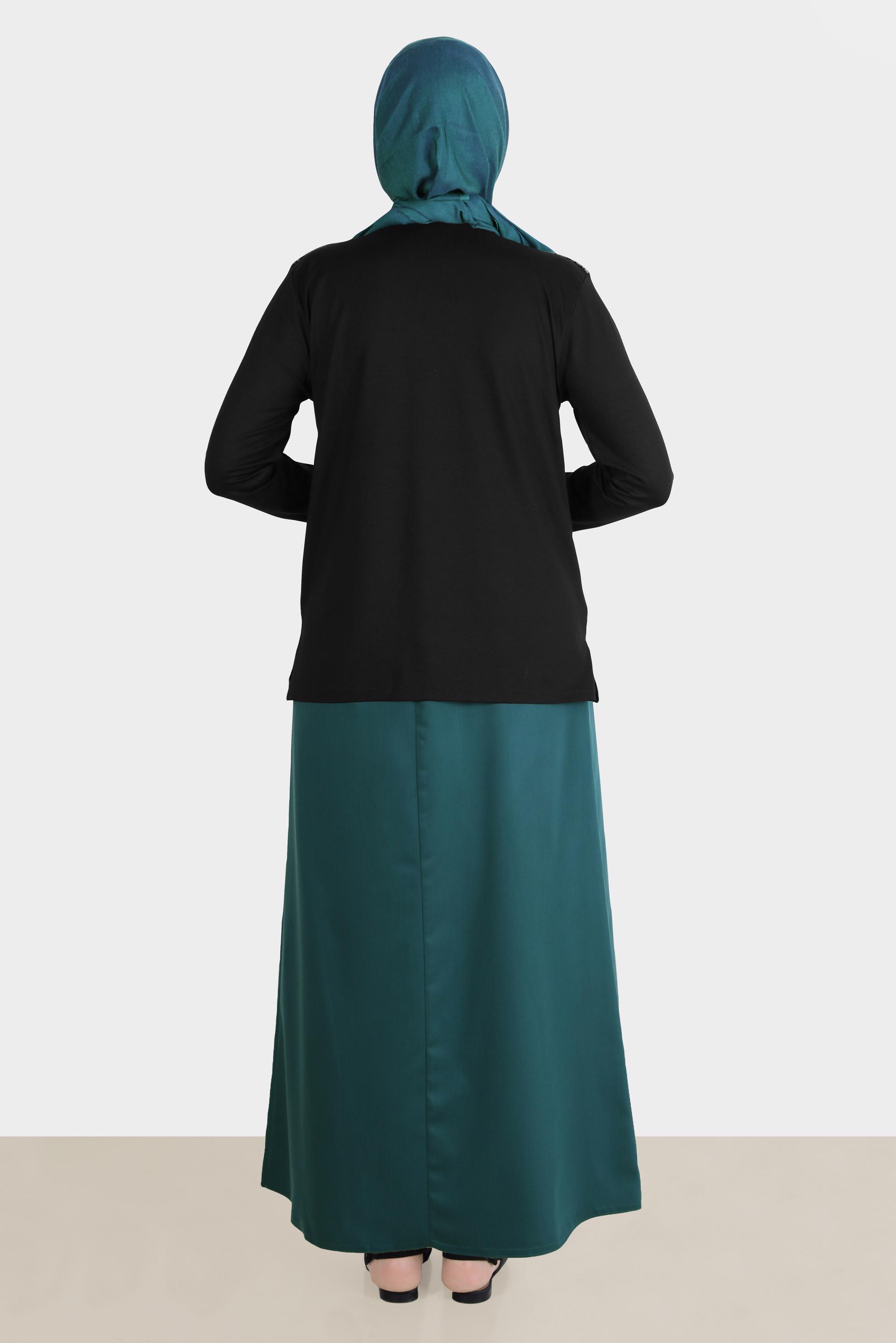 Tesettür giyim SİYAH DESENLİ ÖRME VİSKON BLUZ 20248 