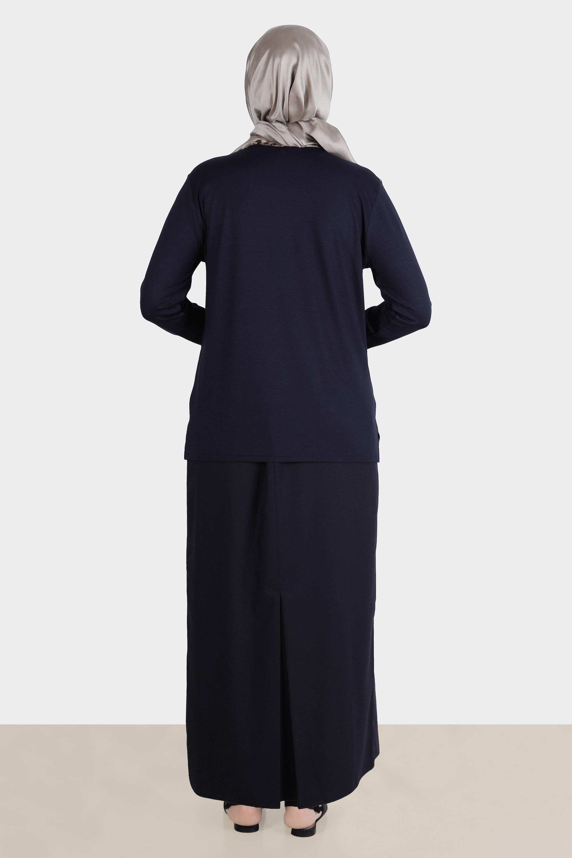 Tesettür giyim LACİVERT DESENLİ ÖRME VİSKON BLUZ 20248 