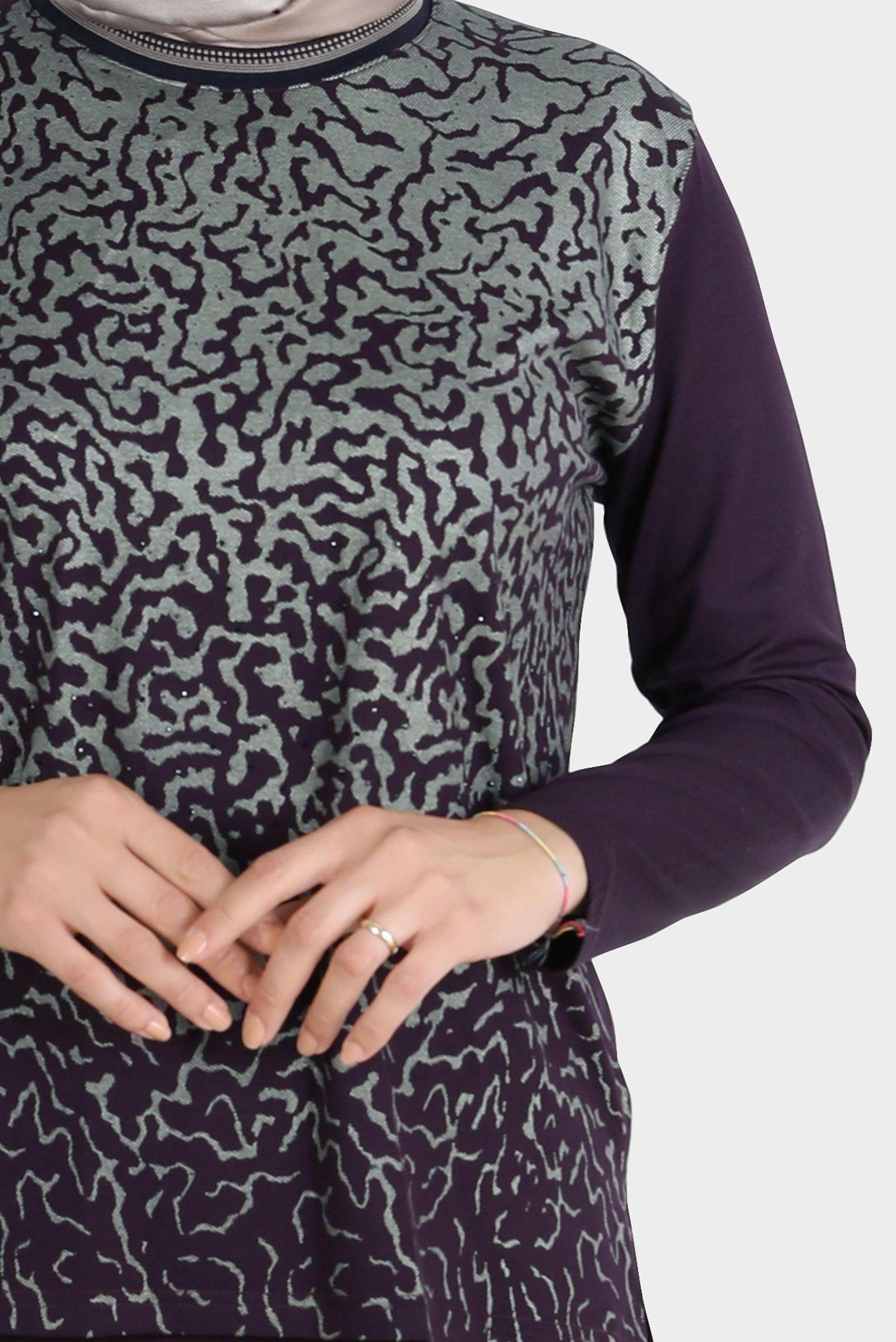 Hijab clothing DAMSON PATTERNED VISCOSE BLOUSE 20248 