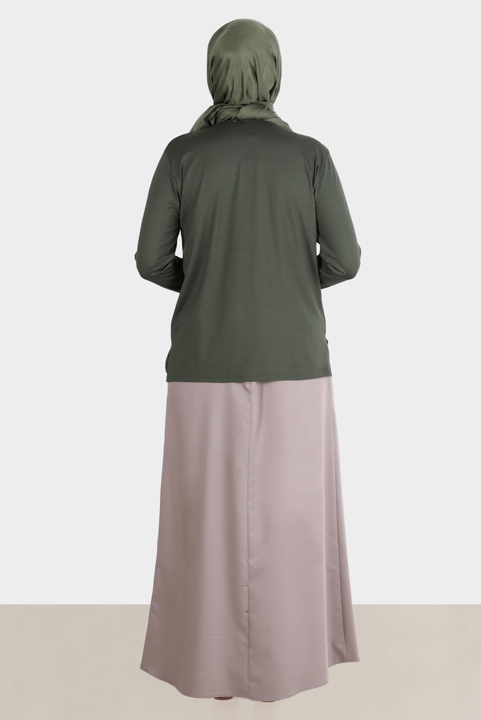 Vêtements hijab KAKI BLOUSE EN VISCOSE À MOTIFS 20250