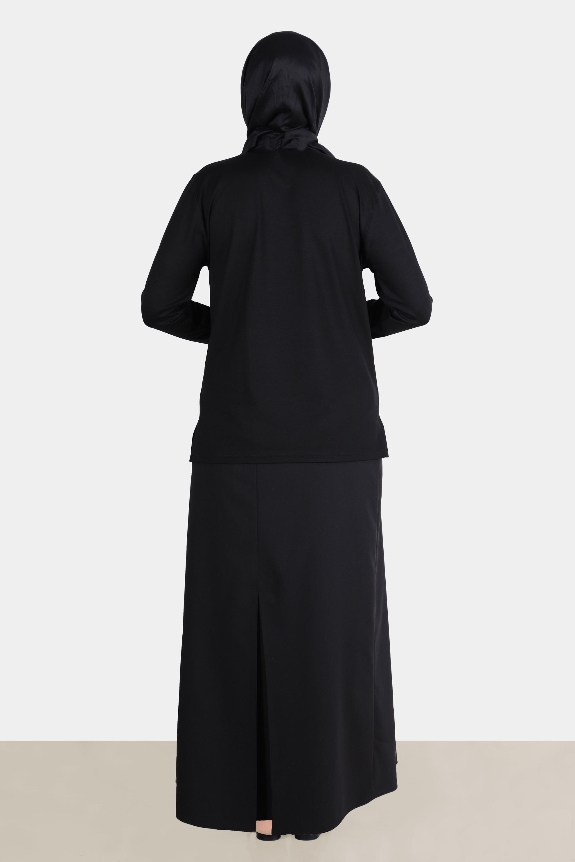 Hijab clothing BLACK VISCOSE BLOUSE WITH GEM 20251 
