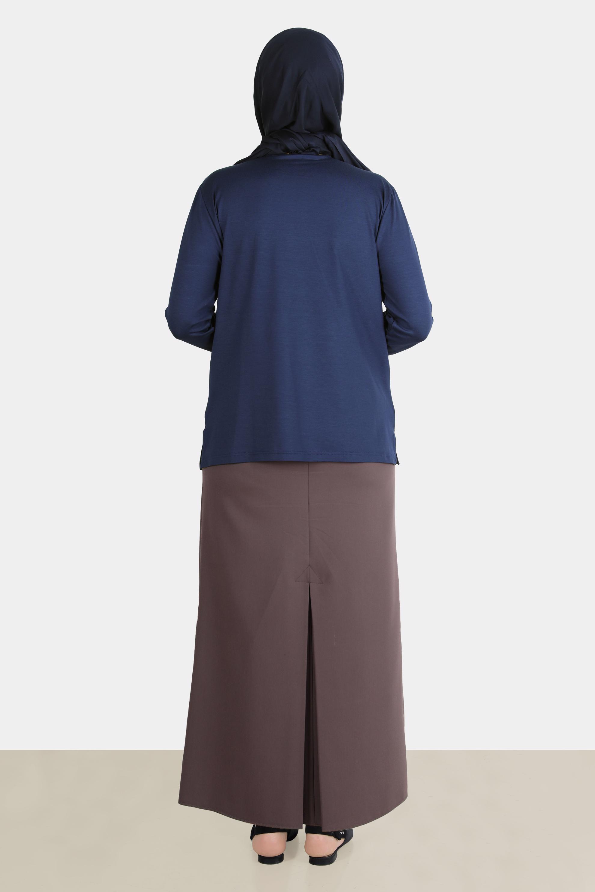 Vêtements hijab BLEU MARINE BLOUSE EN VISCOSE AVEC BIJOU 20251