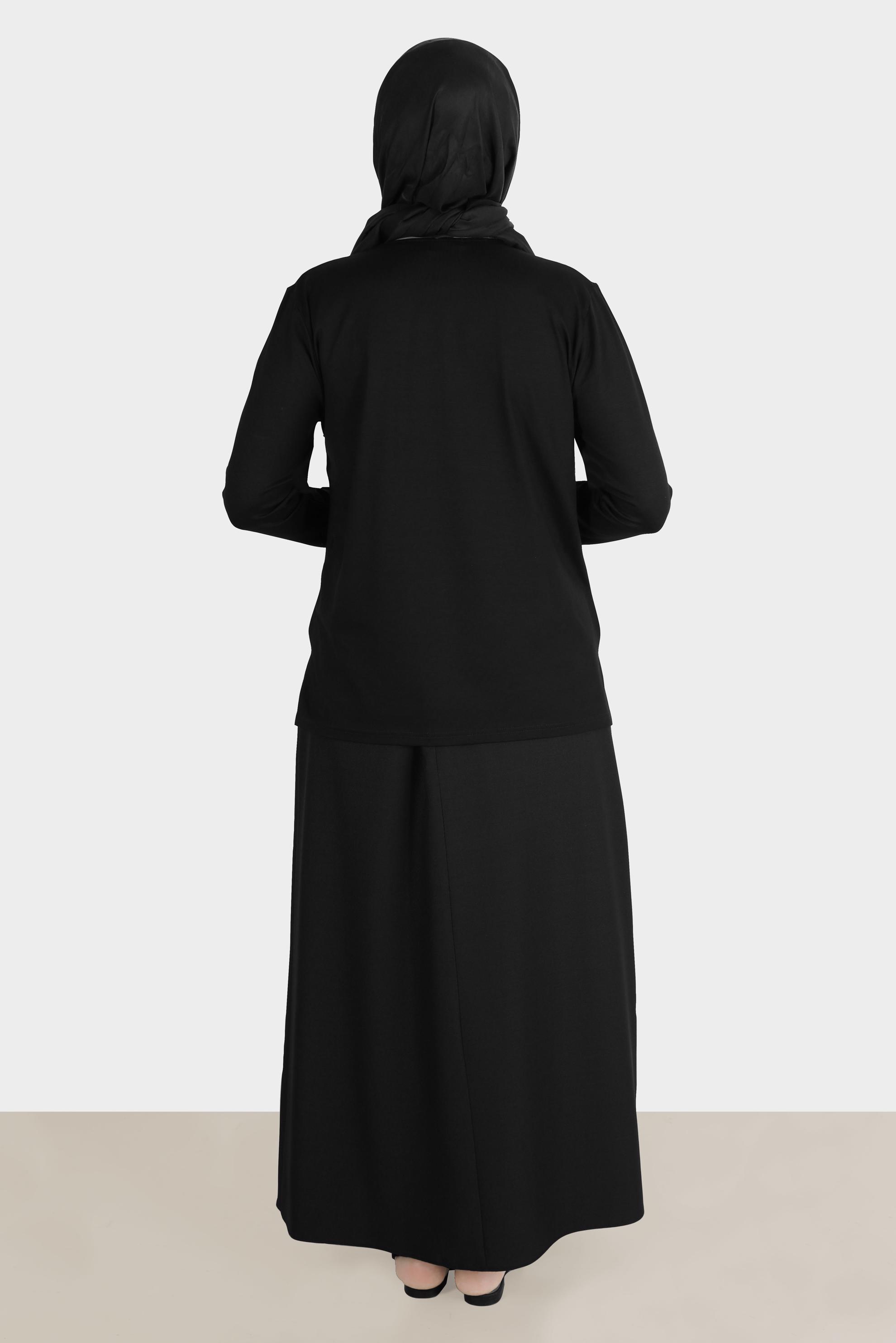 Vêtements hijab NOIR BLOUSE BRODÉE DE GEMMES 20252