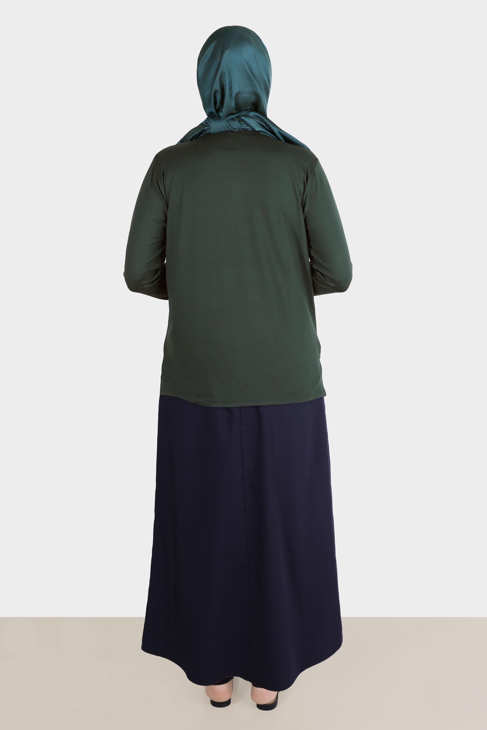 Vêtements hijab KAKI BLOUSE BRODÉE DE GEMMES 20252