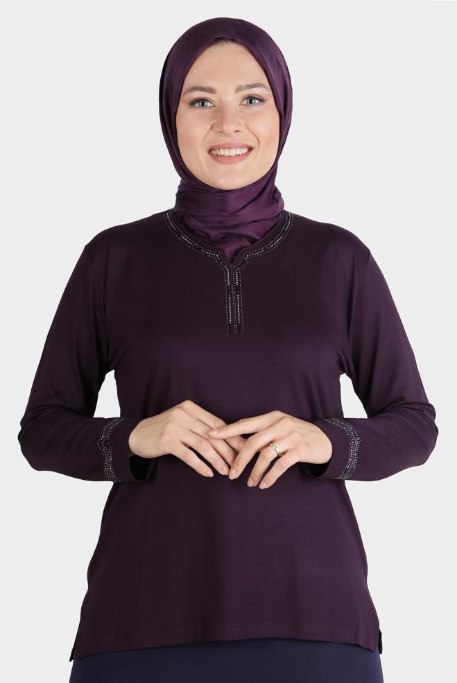 Hijab clothing DAMSON GEM EMBROIDERED BLOUSE 20252 - ALVİNA