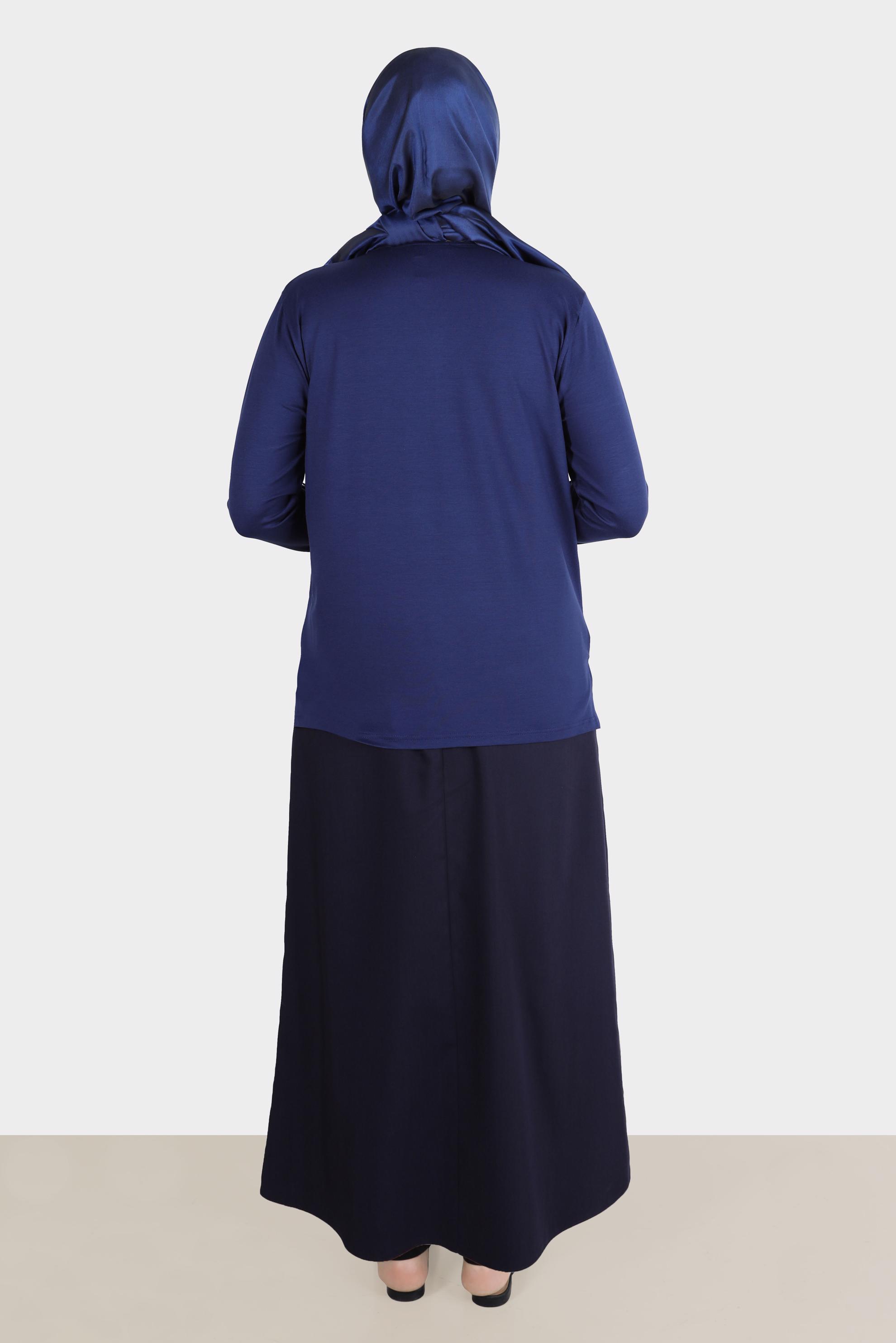 Vêtements hijab BLEU MARINE BLOUSE BRODÉE DE GEMMES 20252