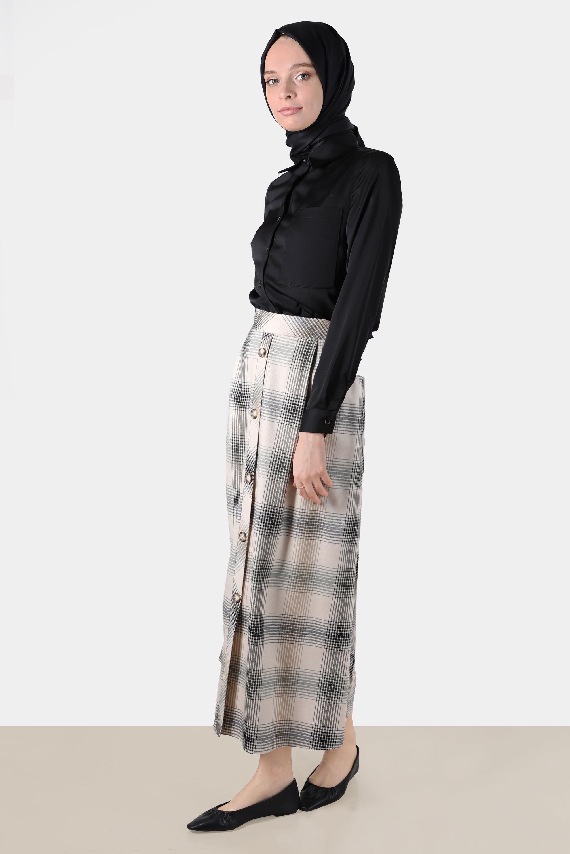 Hijab clothing BLACK POCKET DETAIL BLOUSE 41760 