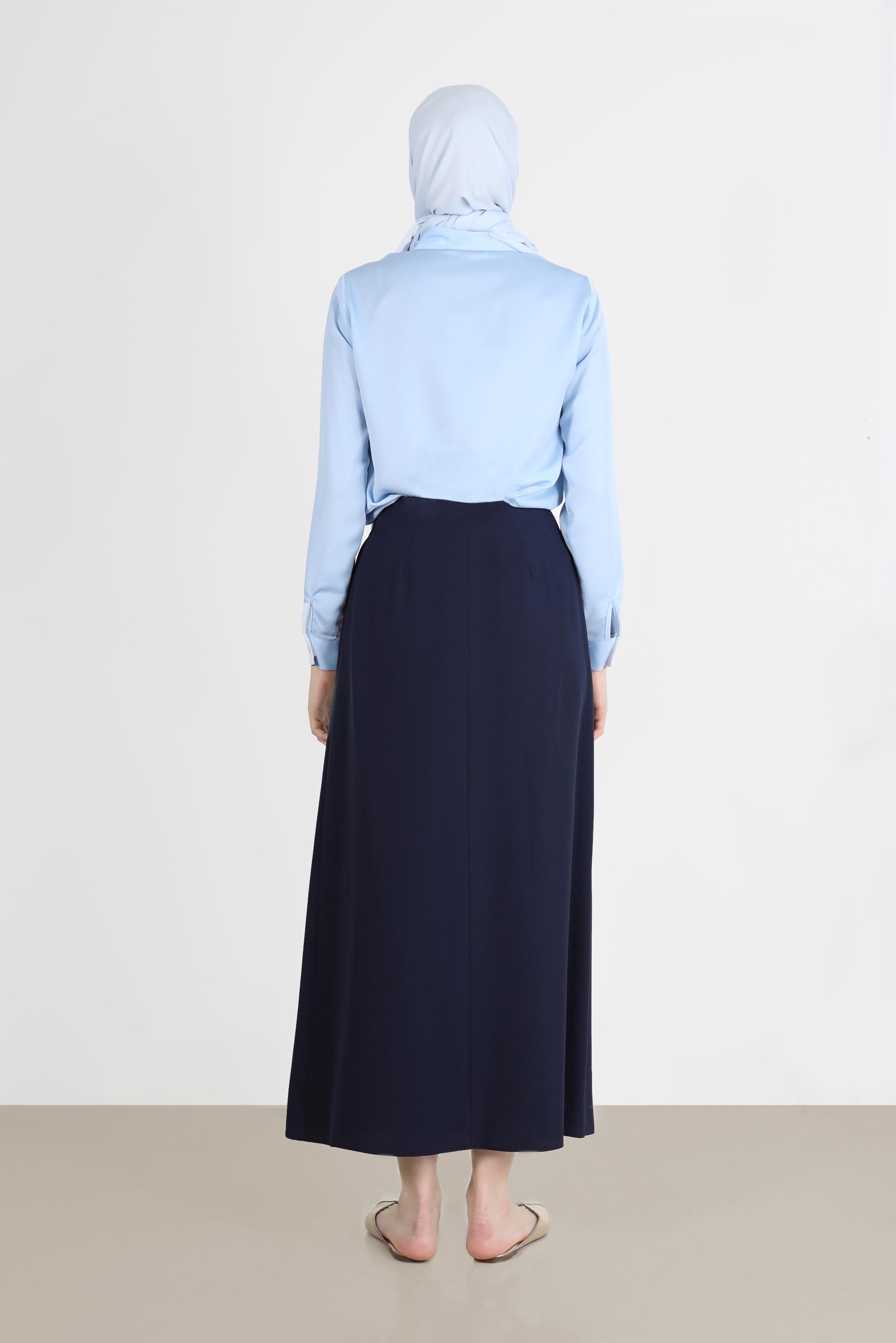 Vêtements hijab BLEU BLOUSE AVEC POCHE 41760