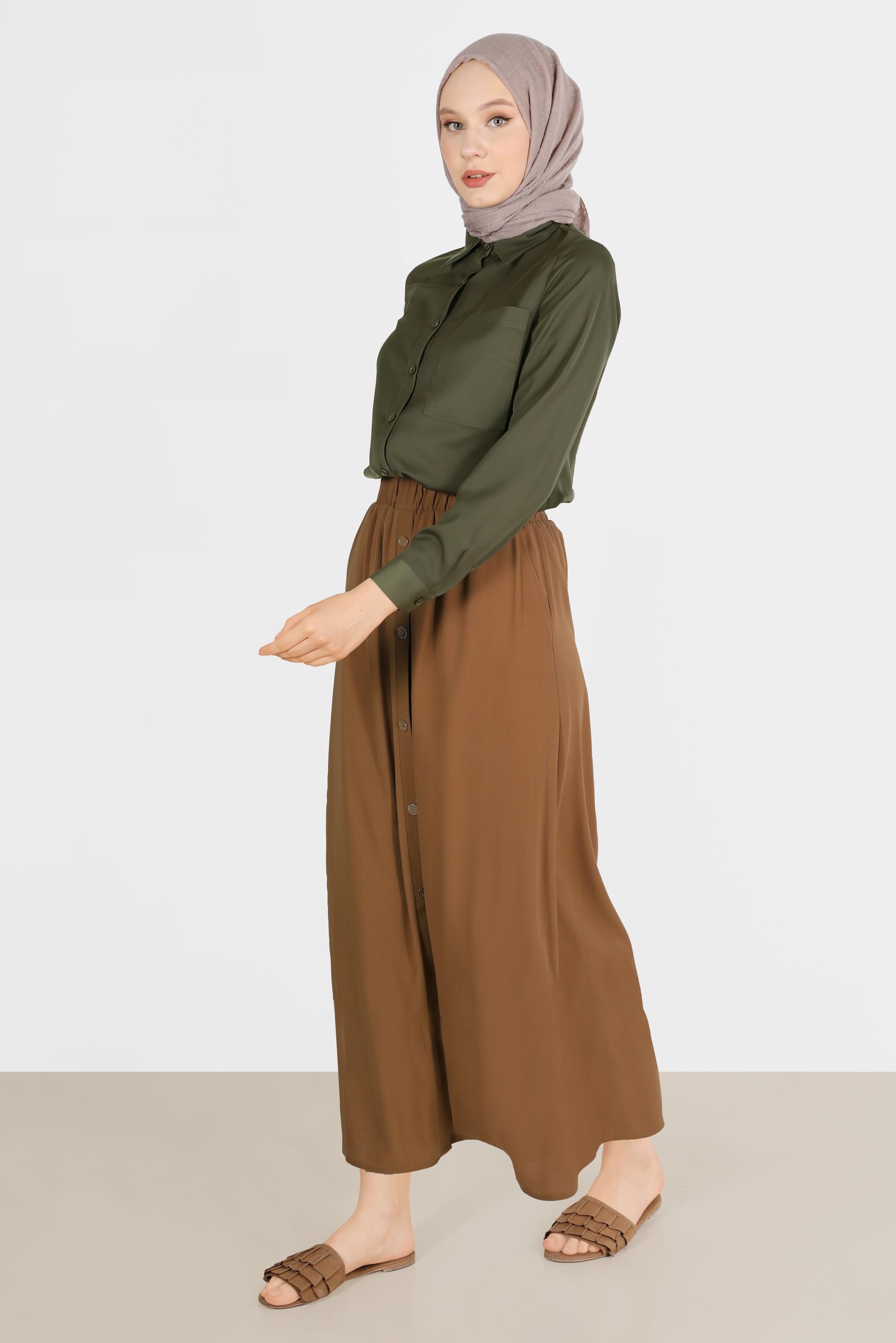 Vêtements hijab KAKI BLOUSE AVEC POCHE 41760