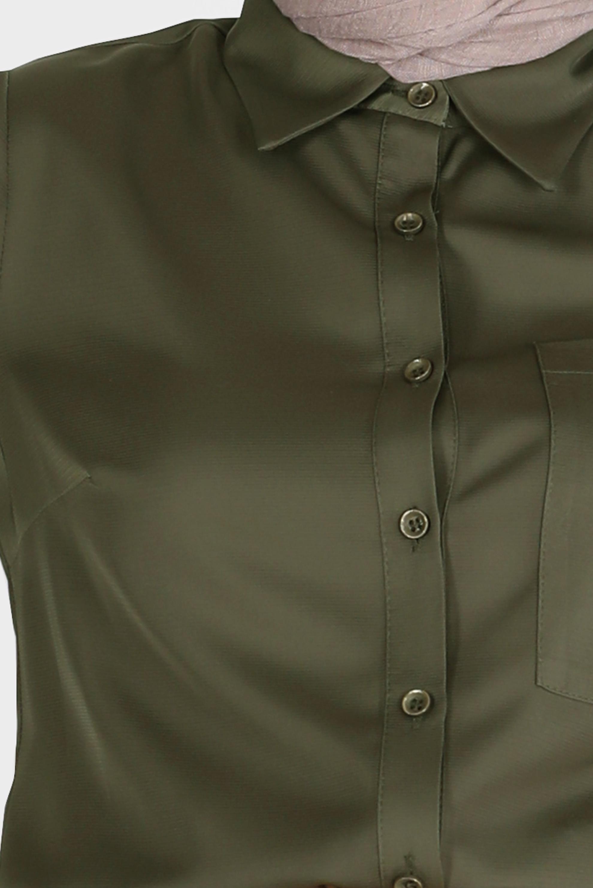 Vêtements hijab KAKI BLOUSE AVEC POCHE 41760