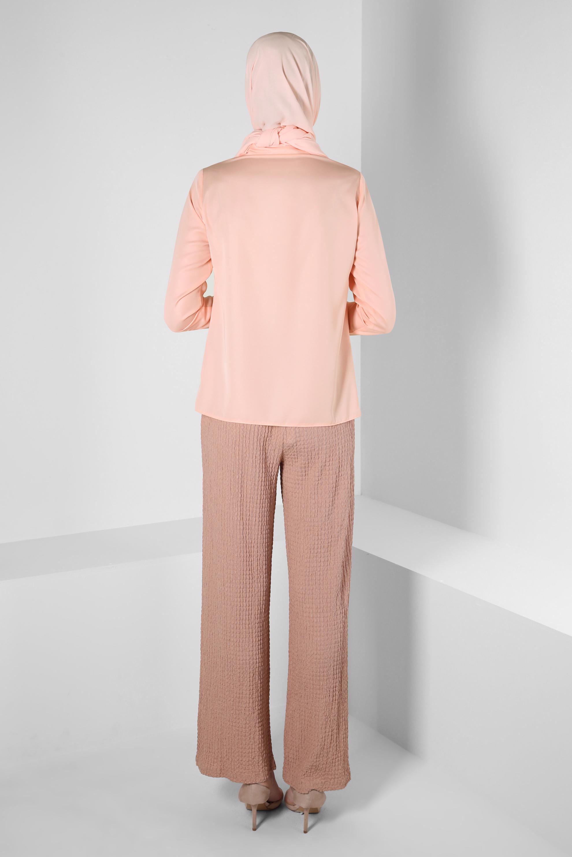 Tesettür giyim PUDRA CEP DETAYLI BLUZ 41760 