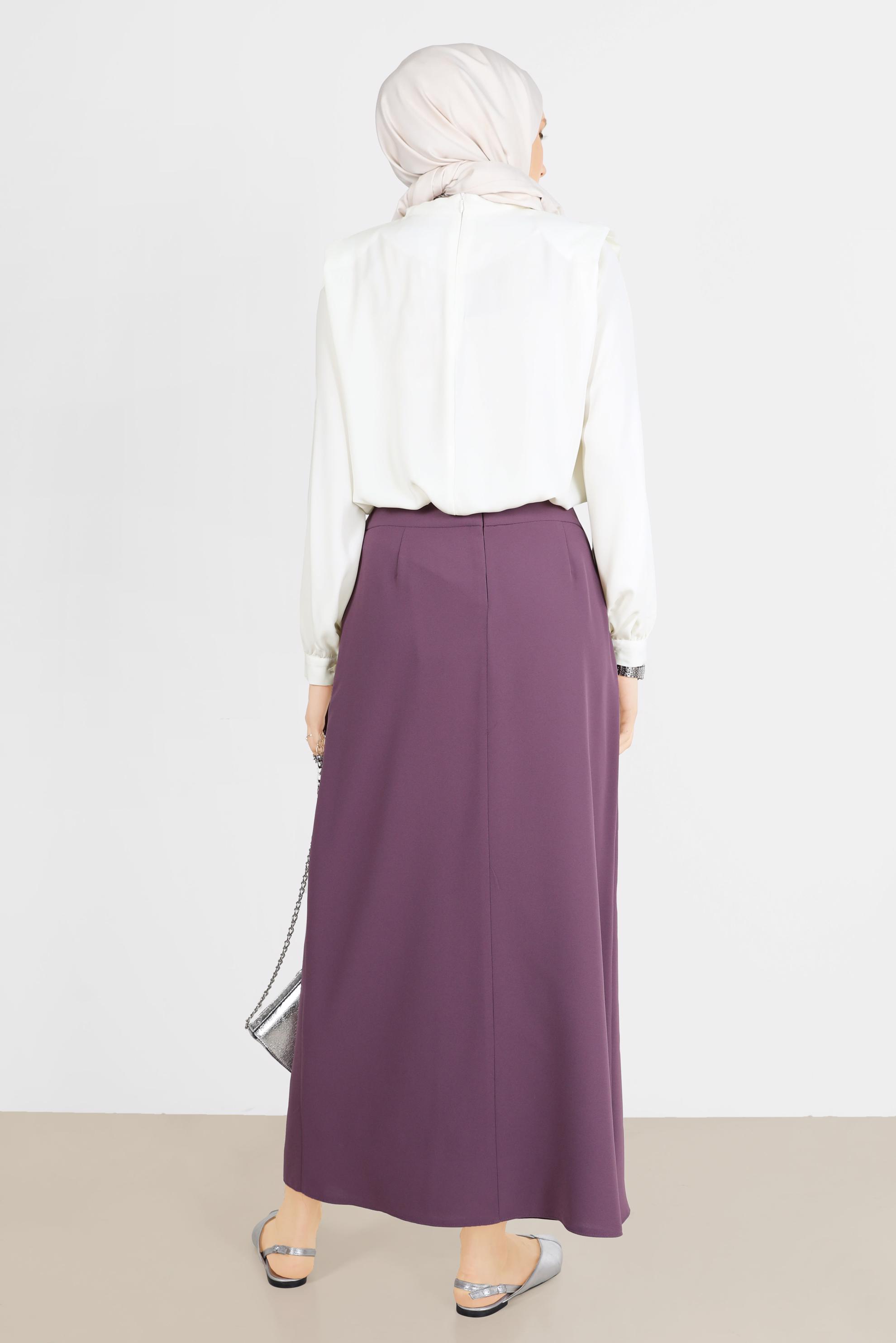 Vêtements hijab BLANC BLOUSE REMBOURRÉE À TAILLE ÉLASTIQUE 42366