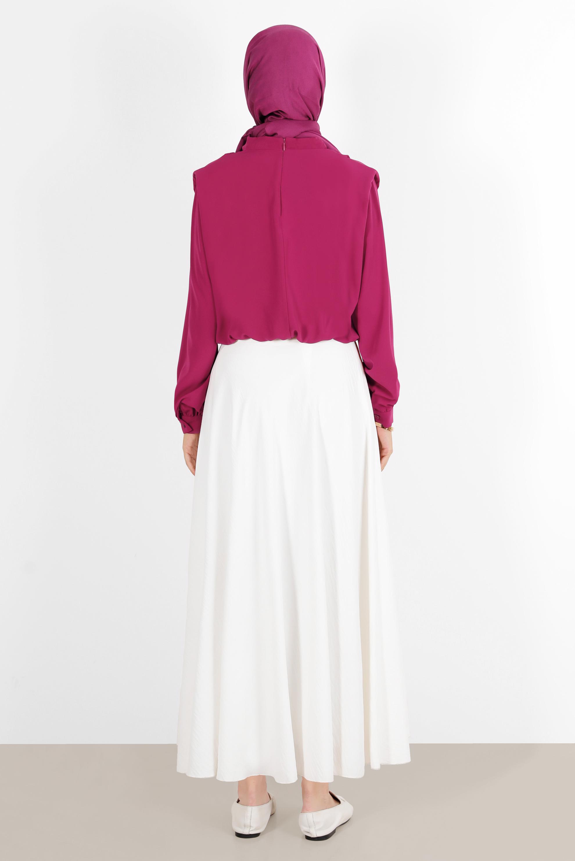Hijab clothing FUCHSIA ELASTIC WAIST PADDED BLOUSE 42366 