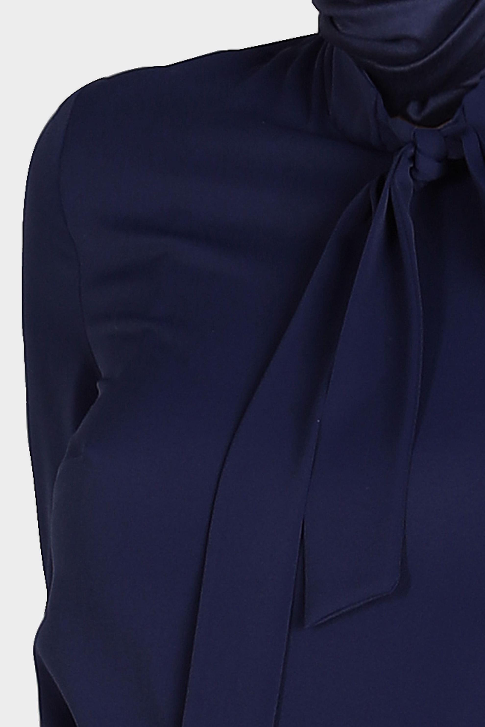 Hijab clothing NAVY BLUE TIED COLLAR DETAIL BLOUSE 42628 