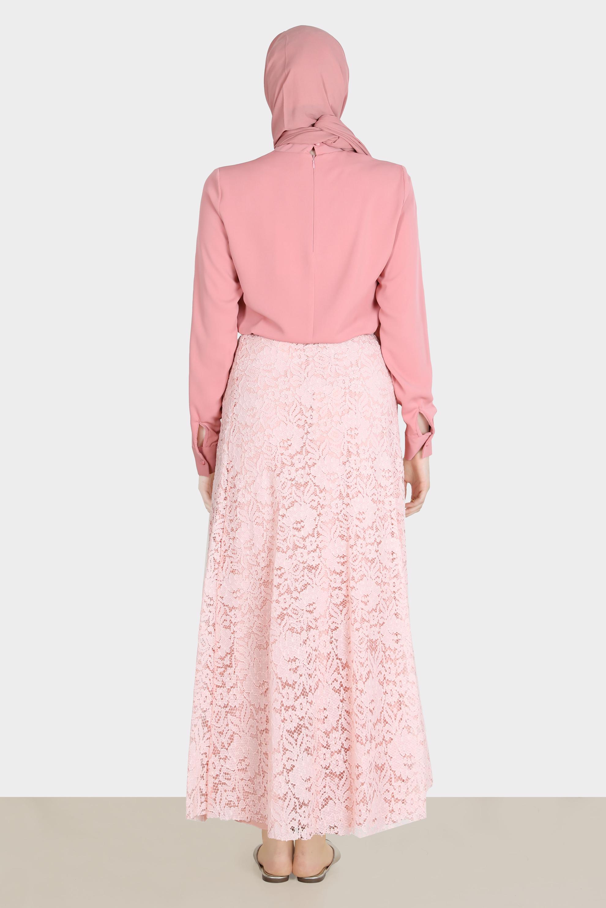 Hijab clothing POWDER TIED COLLAR DETAIL BLOUSE 42628 