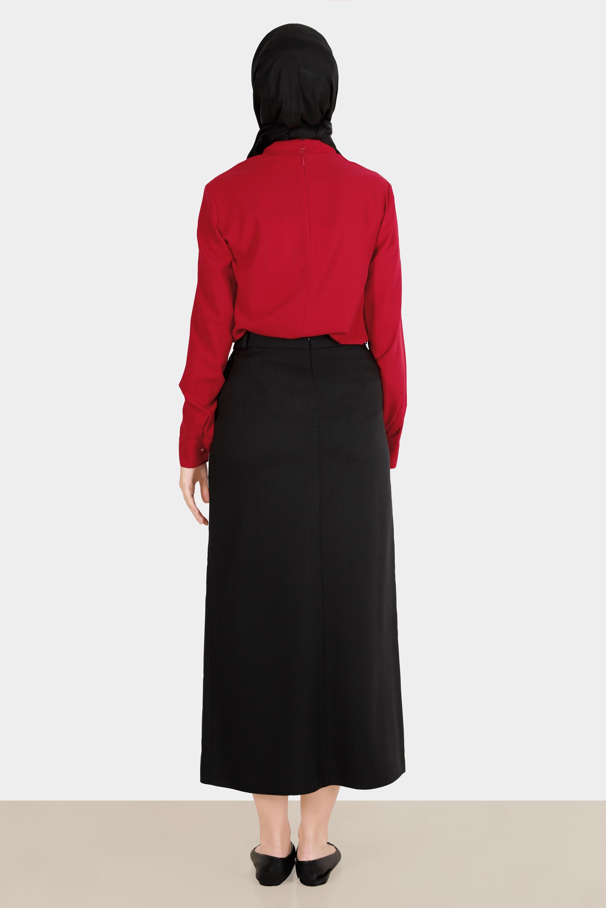 Hijab clothing RED TIED COLLAR BLOUSE 42628-1 