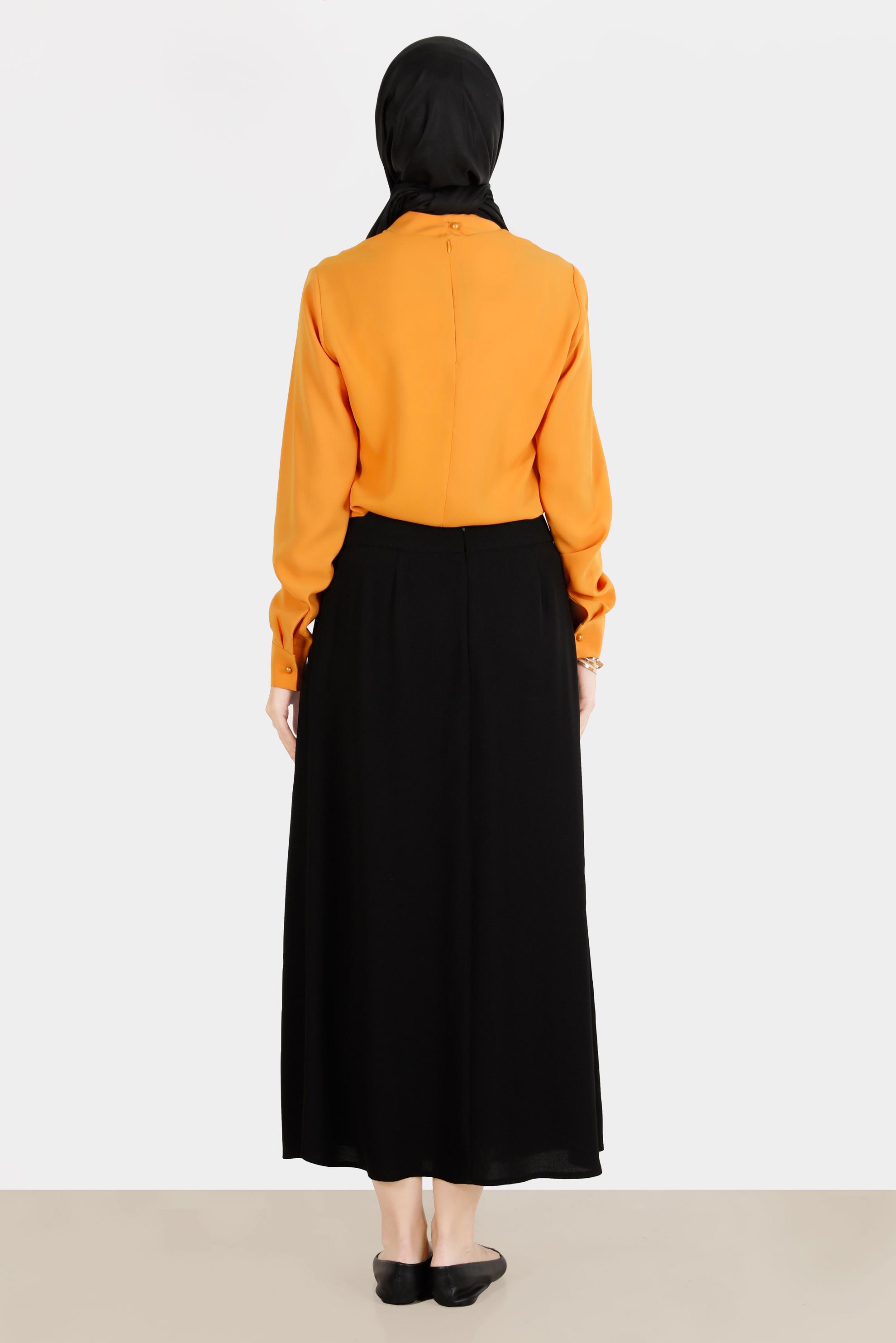 Vêtements hijab JAUNE BLOUSE COL NOUÉ 42628-1